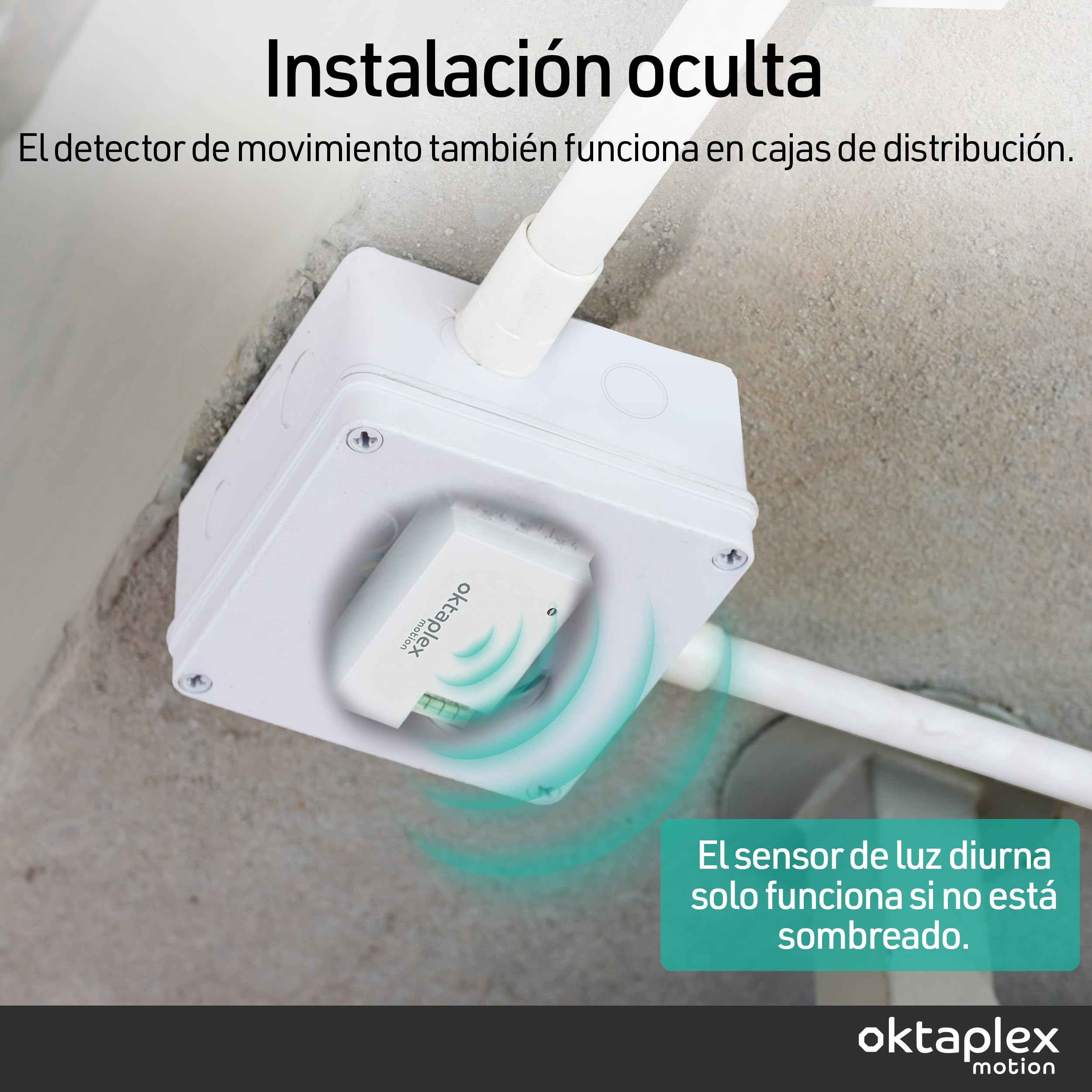 Oktaplex Amy Lot de 2 detectores de movimiento empotrables de 360 grados Detector de movimiento empotrable de 24 GHz HF Detector de presencia interior Kit de actualización 230 V Blanco
