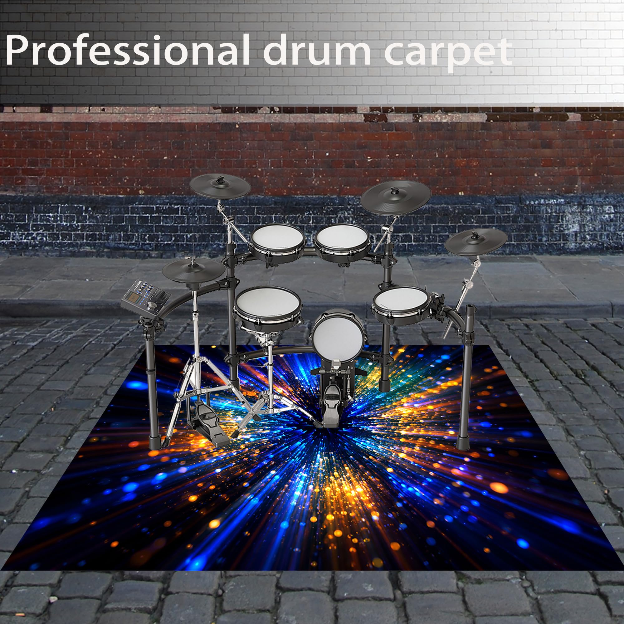 Alfombra Bateria Electronica Antivibrante Alfombrilla Tambor 130 x 100 cm | Antideslizantes, Insonorizada Alfombras Acusticas para Kits de Batería Acústica Electrónica Caja Y Instrumentos Musicales