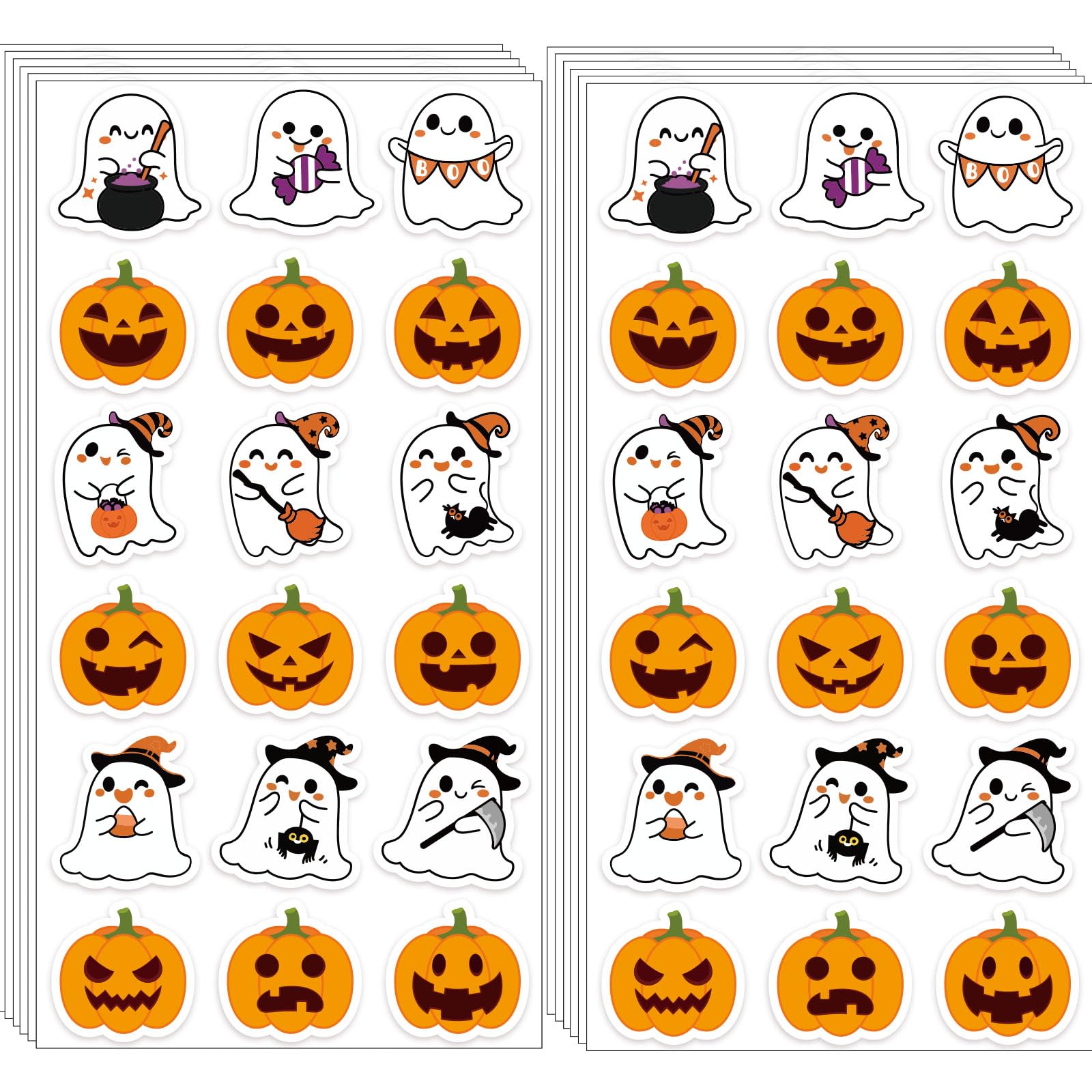 540 Pcs Cute Halloween Stickers Ghost Pumpkin Party Bag Fillers