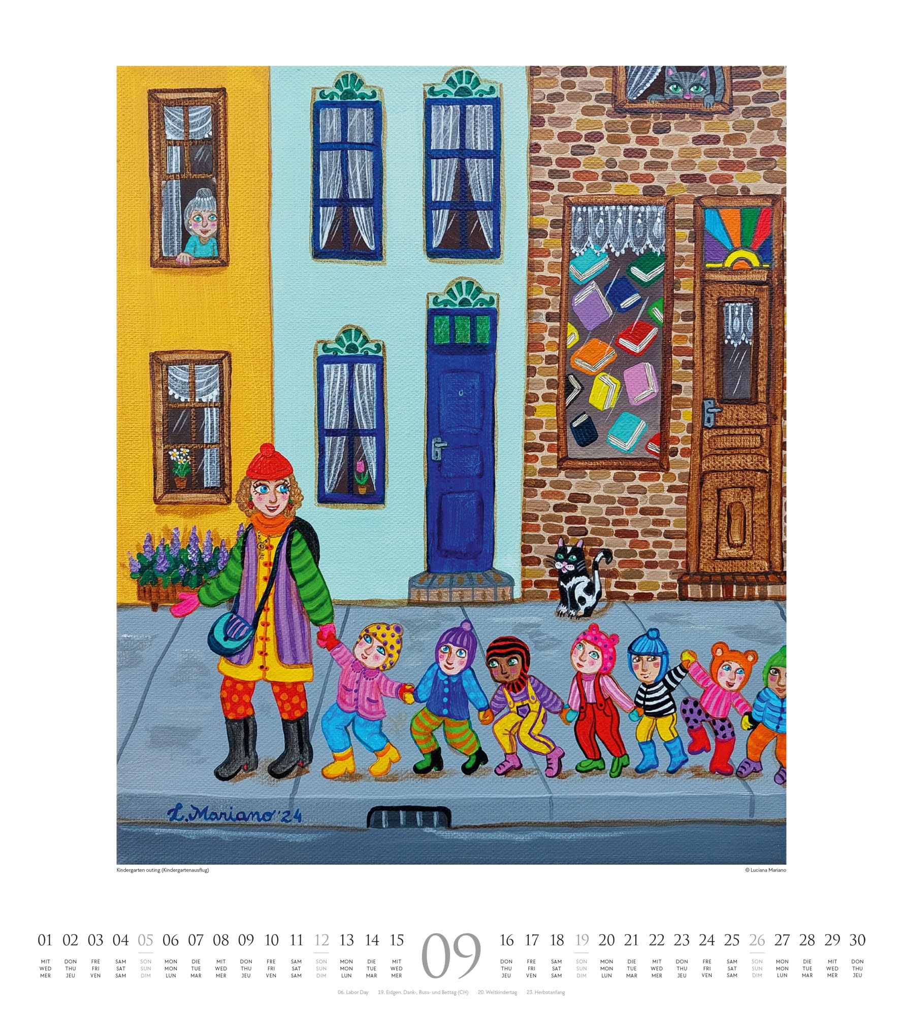 Naive Malerei Kalender 2027: Farbenfroher Kunst-Kalender im großen Hochformat (48x54 cm) | Fröhliche und fantasievolle Gemälde