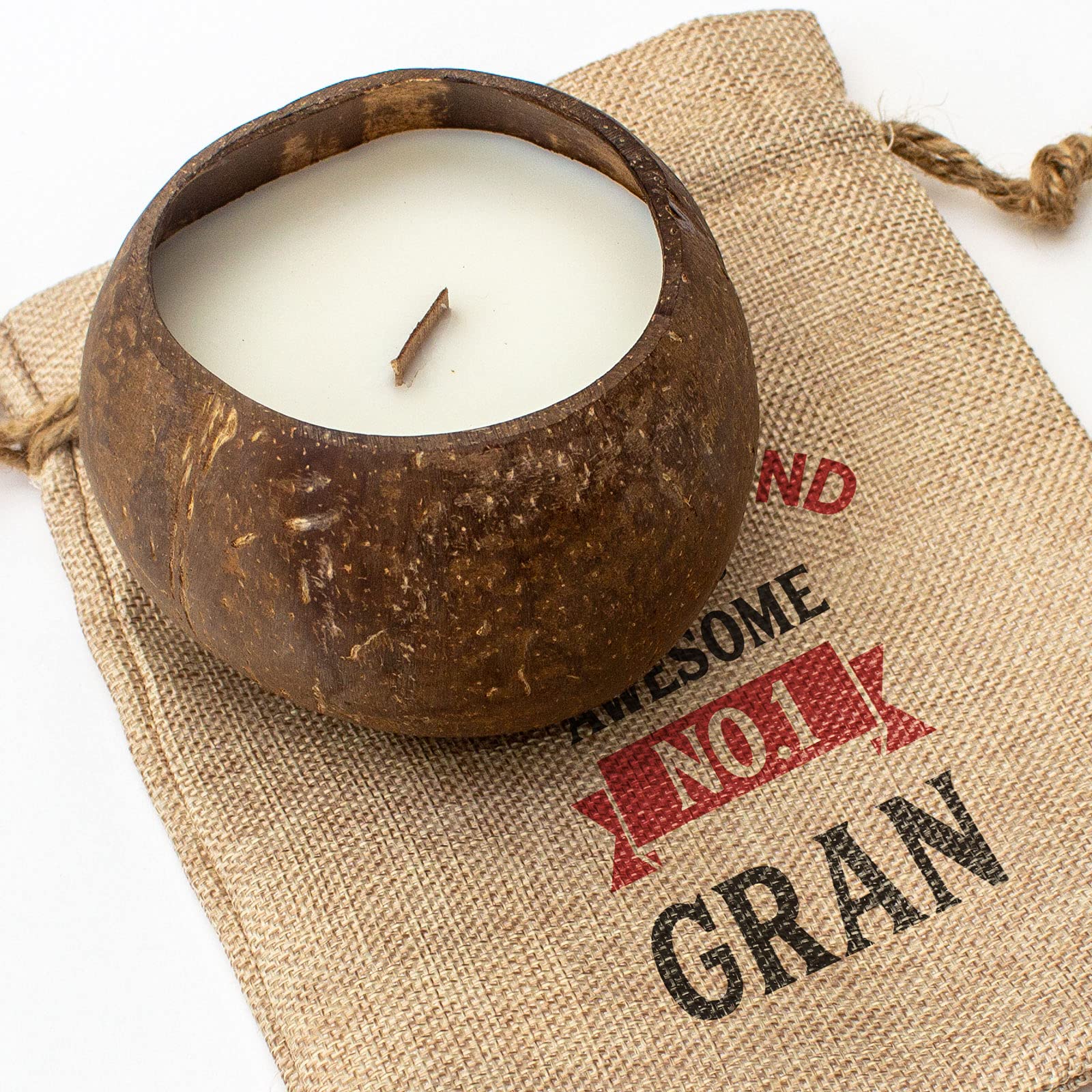 Big Red Egg Blue No.1 Gran - Coconut Bowl Candle – Toasted Coconut Scented - Soy Wax - Hand Poured - Gift Present