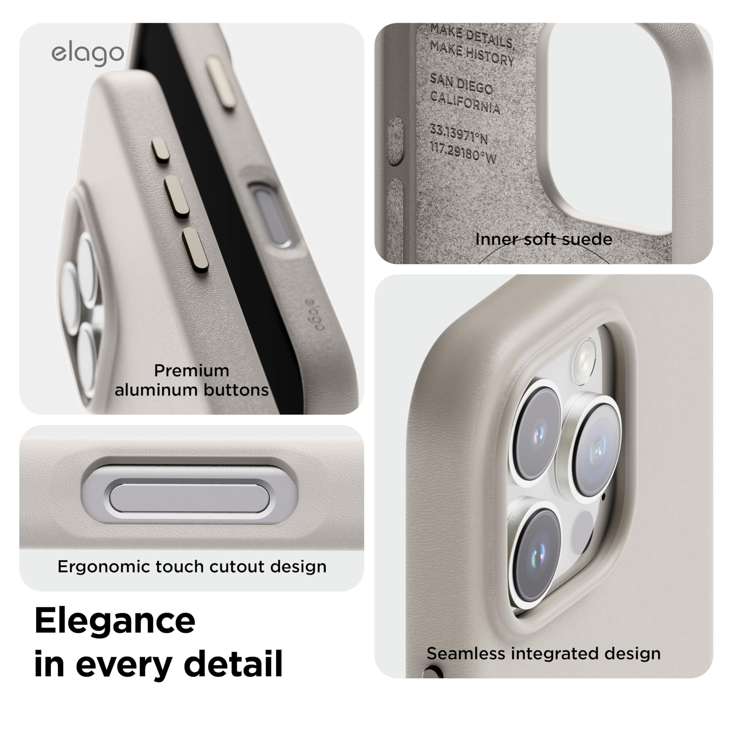 Amazon.com: elago Magnetic Leather Case for iPhone 16 Pro Max