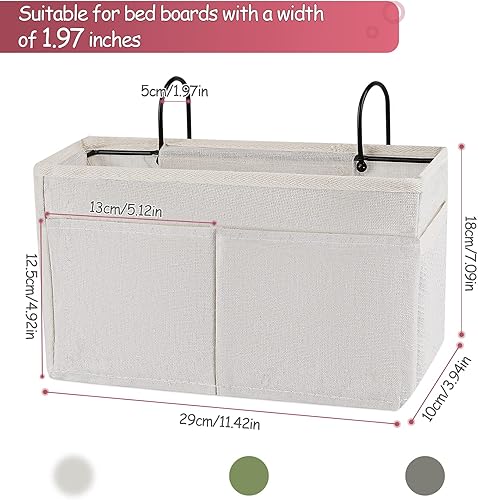 Miniatura 2 de Carrito de cama para mesita de noche, almacenamiento colgante con soporte para botella de agua para litera, cama de hospital, habitaciones de