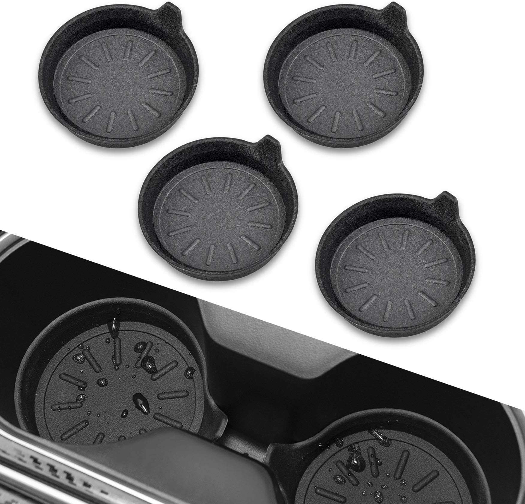 Car Cup Holder Coasters Silicone, Coaster for Car Cupholder, Universal Vehicle Accessories, Set of 4 Pack, 3-1/8" Diameter