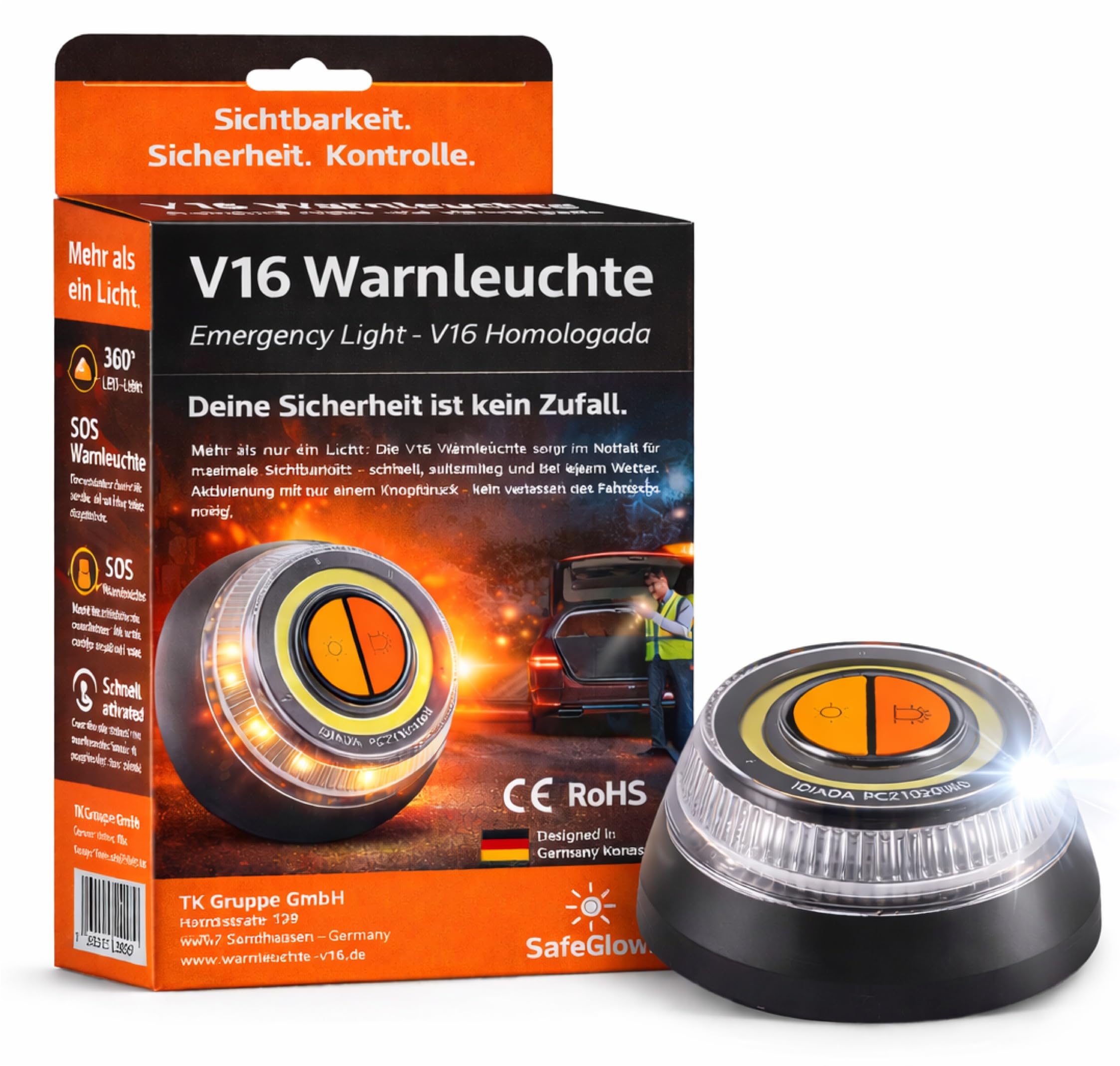 Luz V16 Homologada: Seguridad Visible a 1 km