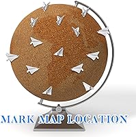 Vista 5 de Harloon 24 alfileres de papel para avión para mapa, pasadores de cubículo de metal, tachuelas creativas para tablero de corcho, chincheta