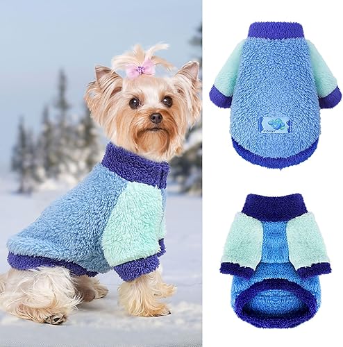 Suéteres para perros pequeños y niñas, suéter de chihuahua, suéter para perros pequeños, suéter cálido para mascotas, lindo suéter de forro polar