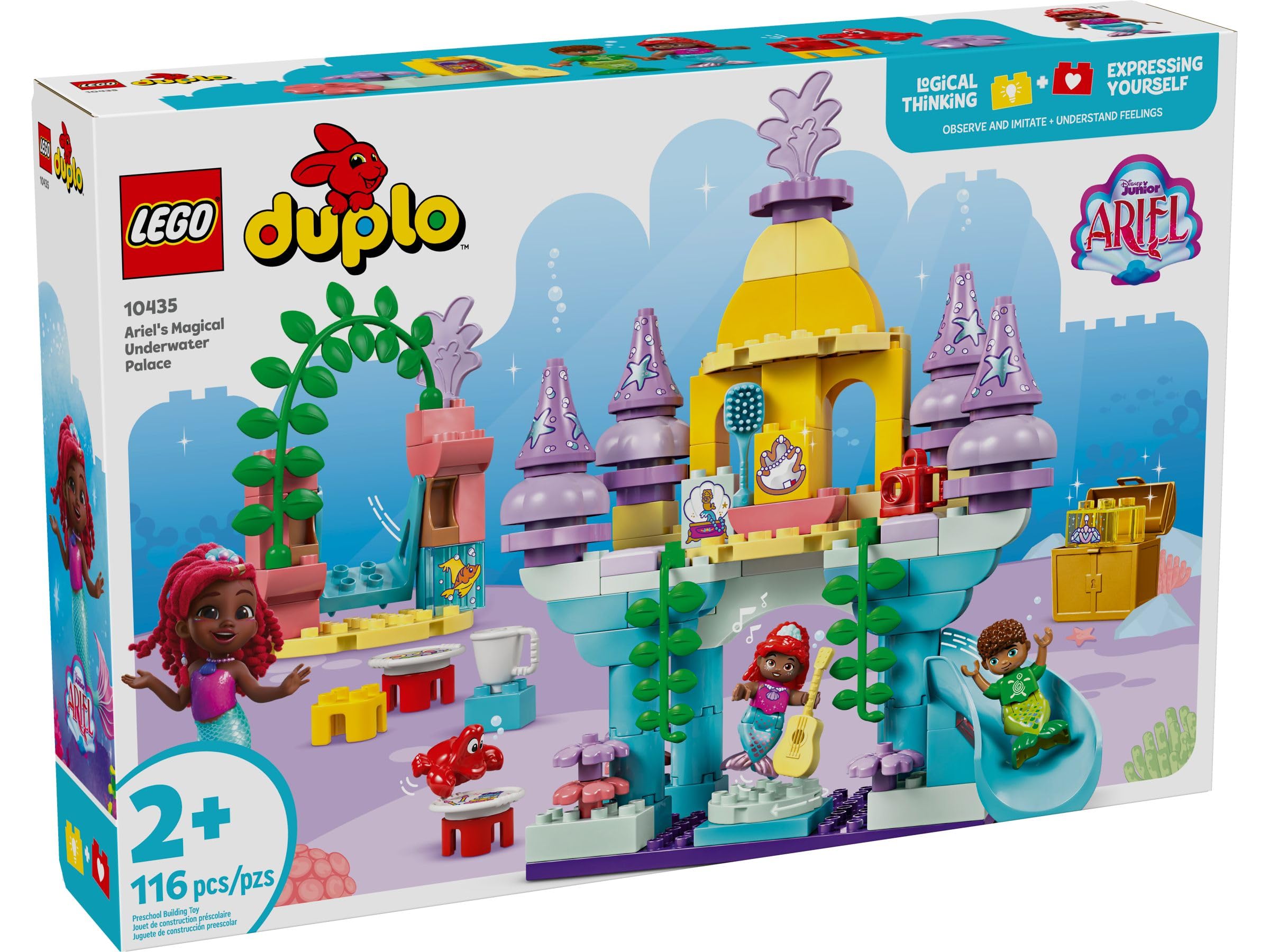LEGO Duplo Disney Palacio Submarino Mágico de Ariel - Castillo de la Sirenita de Juguete para Niñas y Niños de 2+ Años - Juego Educativo para Aprender con 3 Figuras - Regalo de Cumpleaños 10435