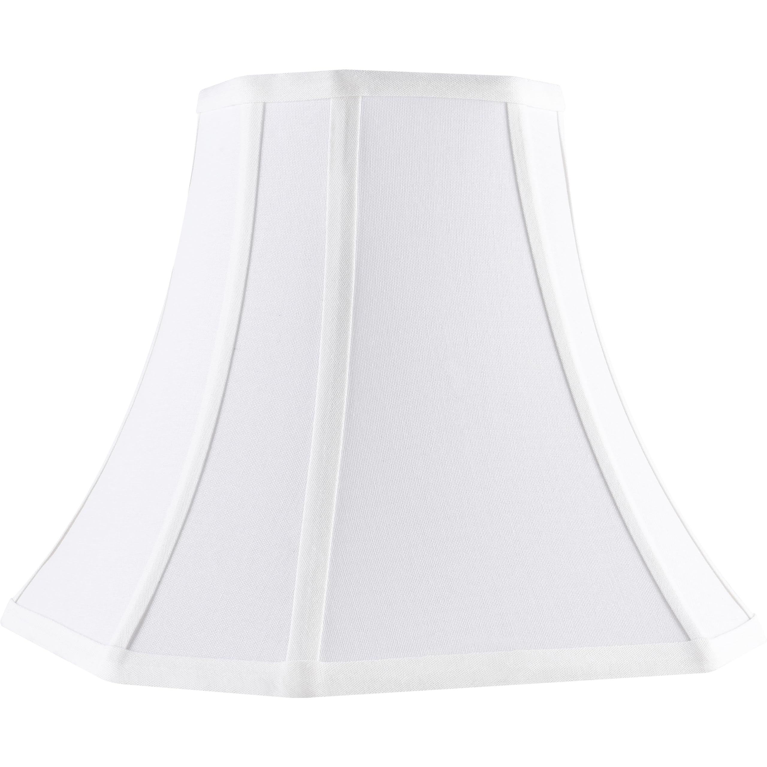 White-Ivory Square Cut Corner Bell Lamp Shade Medium Lampshade 6.5``Top×13``Bottom×10.6``Hight(Spider) Modern Lamp Shade for Table & Floor Lamp - Lampshade Replacement