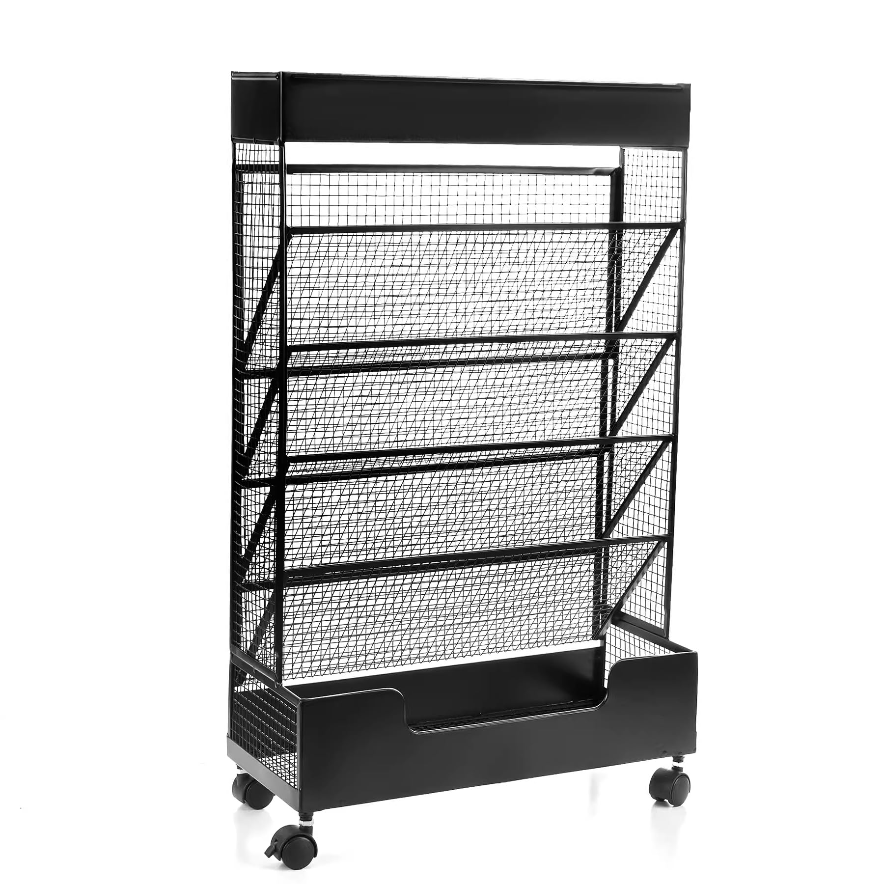 Étagère De Rangement En Métal Robuste Avec Roulettes – 4 Niveaux, Hauteur Réglable, étagères De Rangement Mobiles Pour Garage, Cuisine – Chariot Utilitaire Polyvalent