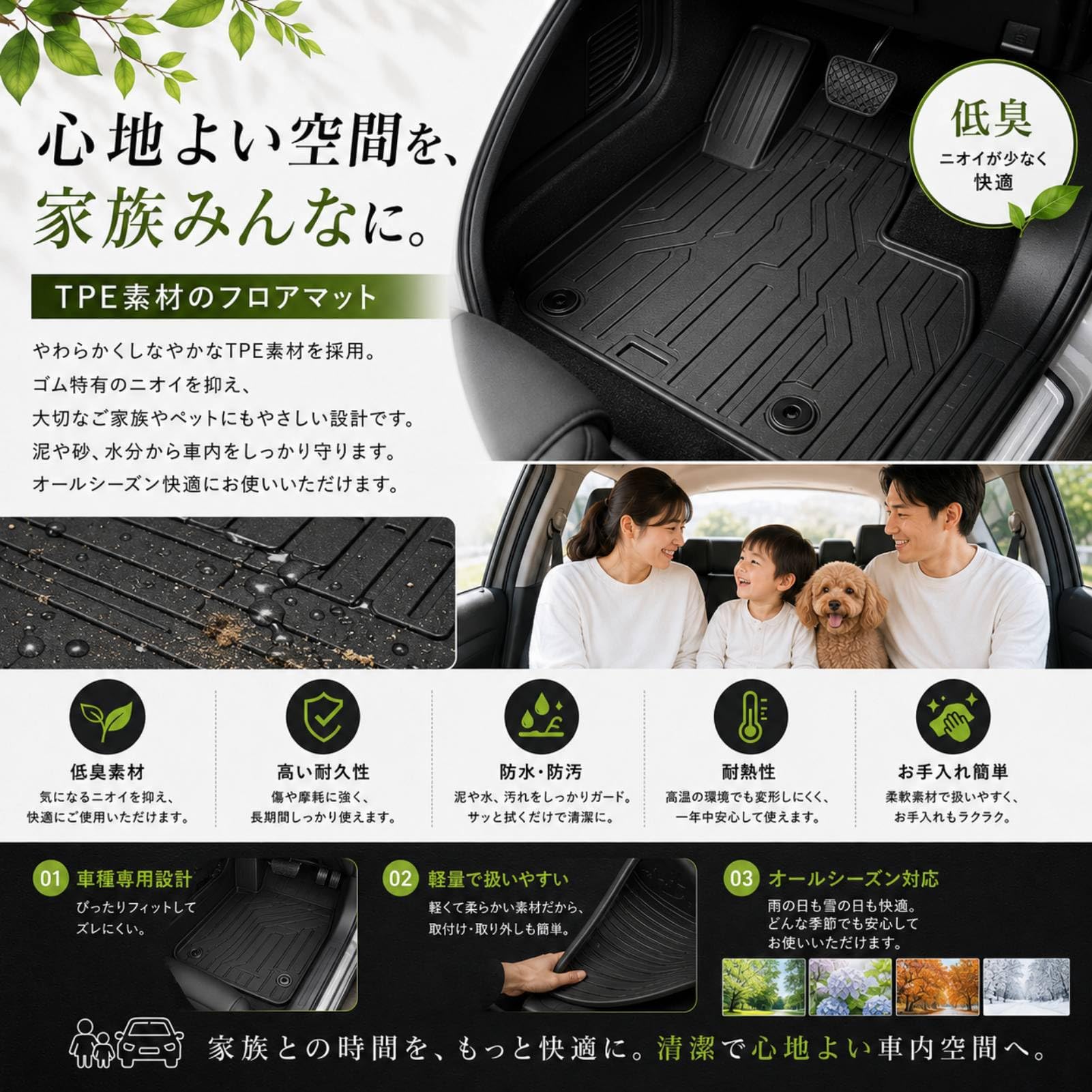 Amazon | ジムニー JB64W シエラ JB74W 2列目専用 3Dフロアマット