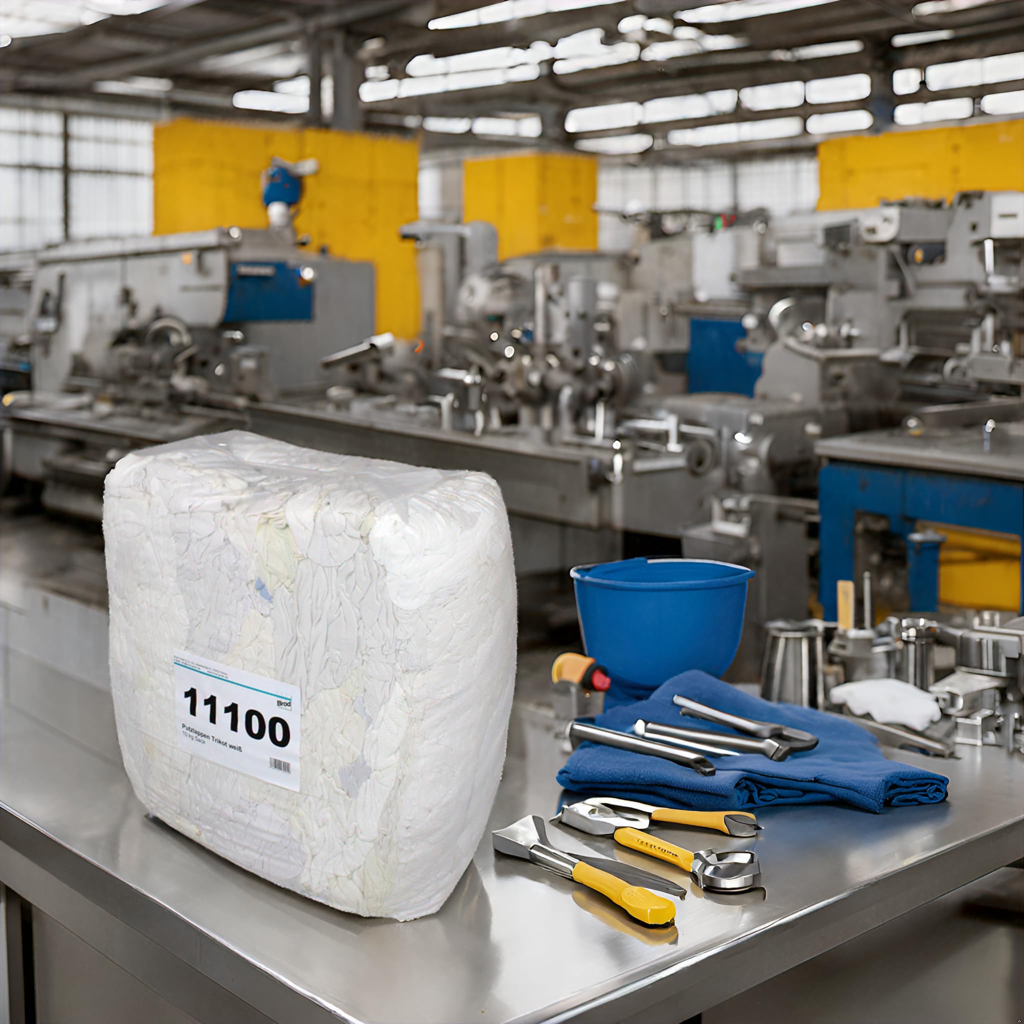 Baumwoll-Putzlappen weiß Poliertrikot Industrieputzlappen Öllappen 10 kg | Trikottücher für Werkstatt und Maschinenbau, ideal zum Polieren, Entfetten, Trockenreinigung und für vielseitige Reinigung