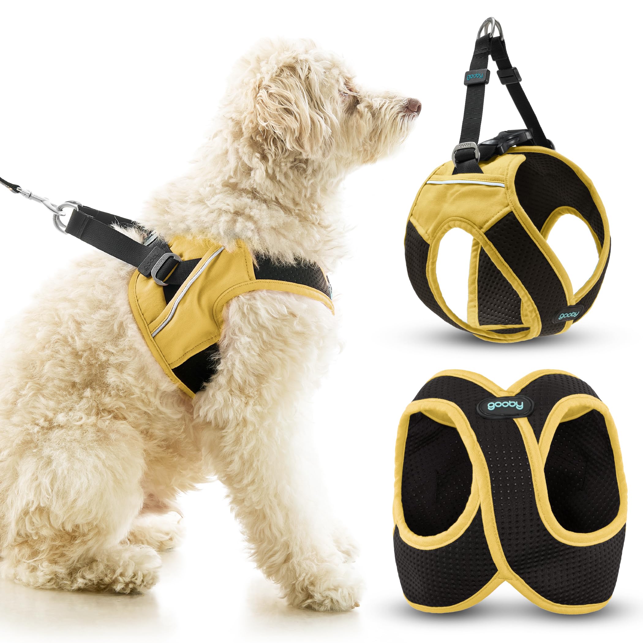 Gooby Escape Free Easy Fit X Step in Dog Harness - Miami Yellow, X-Small