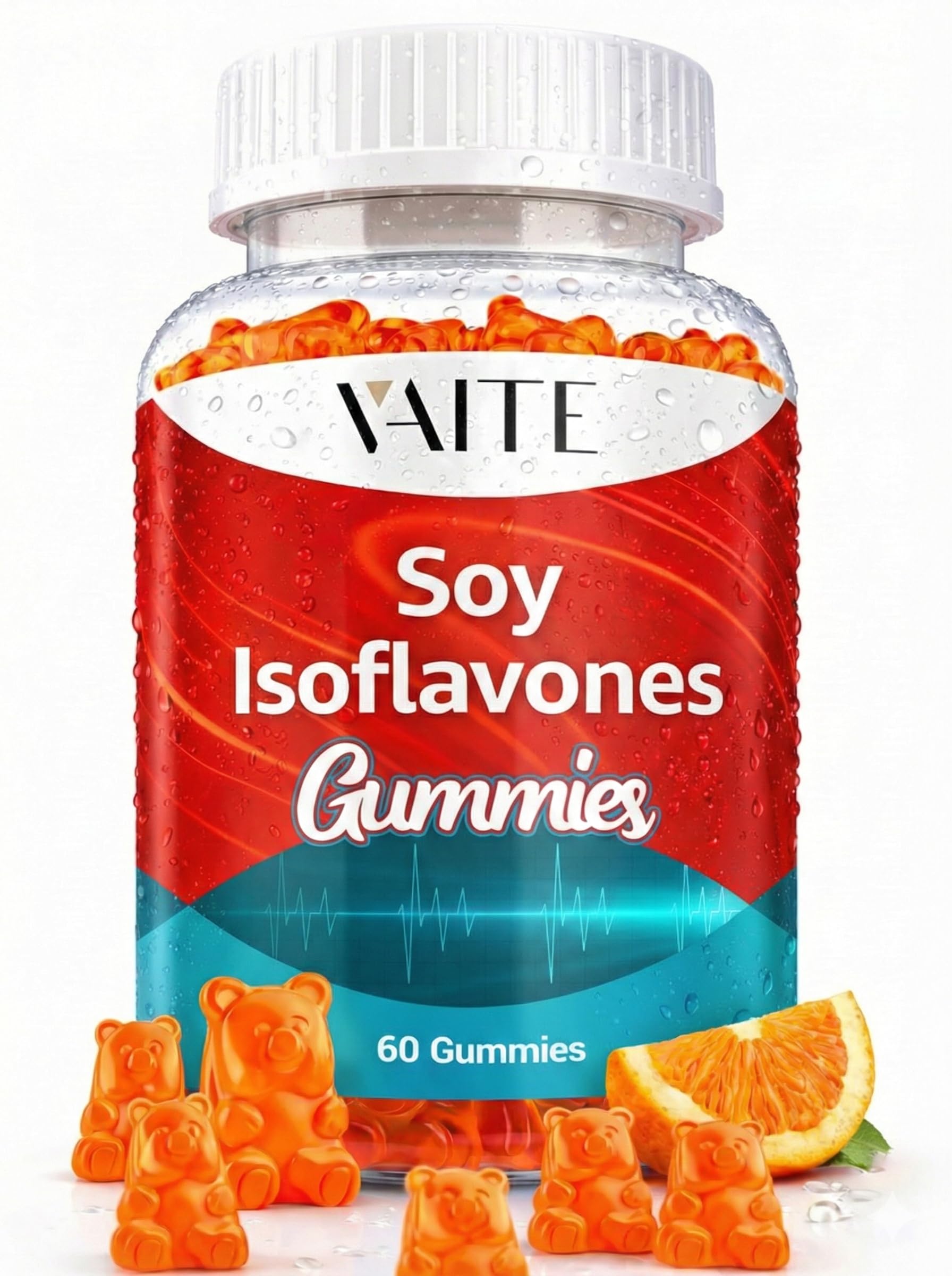 Soy Isoflavones Supplement for Women – Non-GMO Phytoestrogens for Menopause Relief, Hot Flashes, Hormonal Balance, Genistein, Soy with Isoflavones, Bone Health Support – 60 Vegan Chewable Gummies