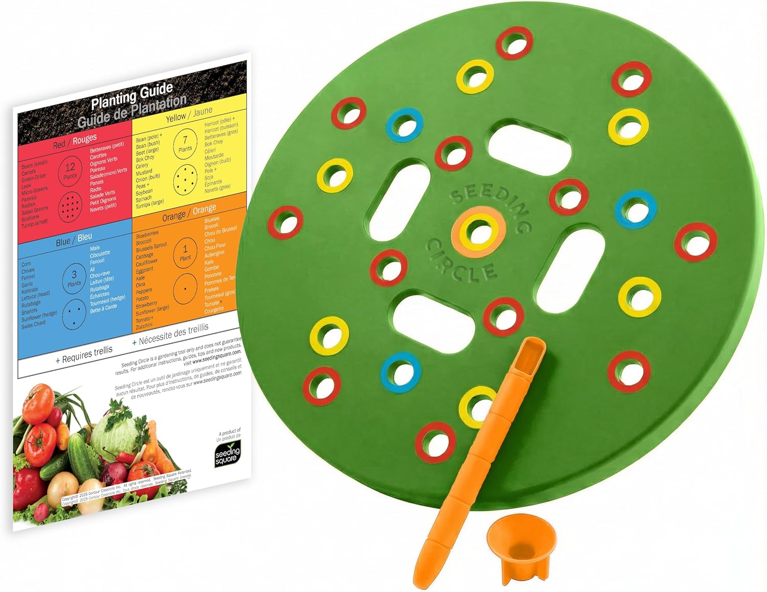 Seeding Circle – Seed Spacing Tool for Container & Bucket Gardening | Planting Template for Pots, Raised Beds & Small Garden Spaces | Evenly Space Vegetable Seeds