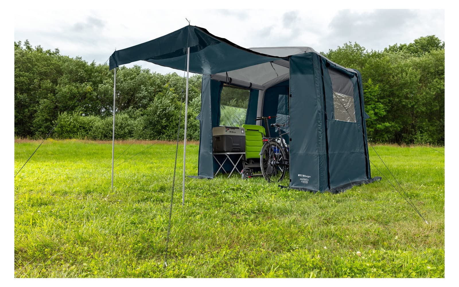 BERGER Positano-L 4-Season aufblasbares Universalzelt, Gerätezelt, Küchenzelt │ großes Duschzelt für Festival Camping Garten Zelten │ wasserdicht 5000mm 240x180 cm mit Stehhöhe