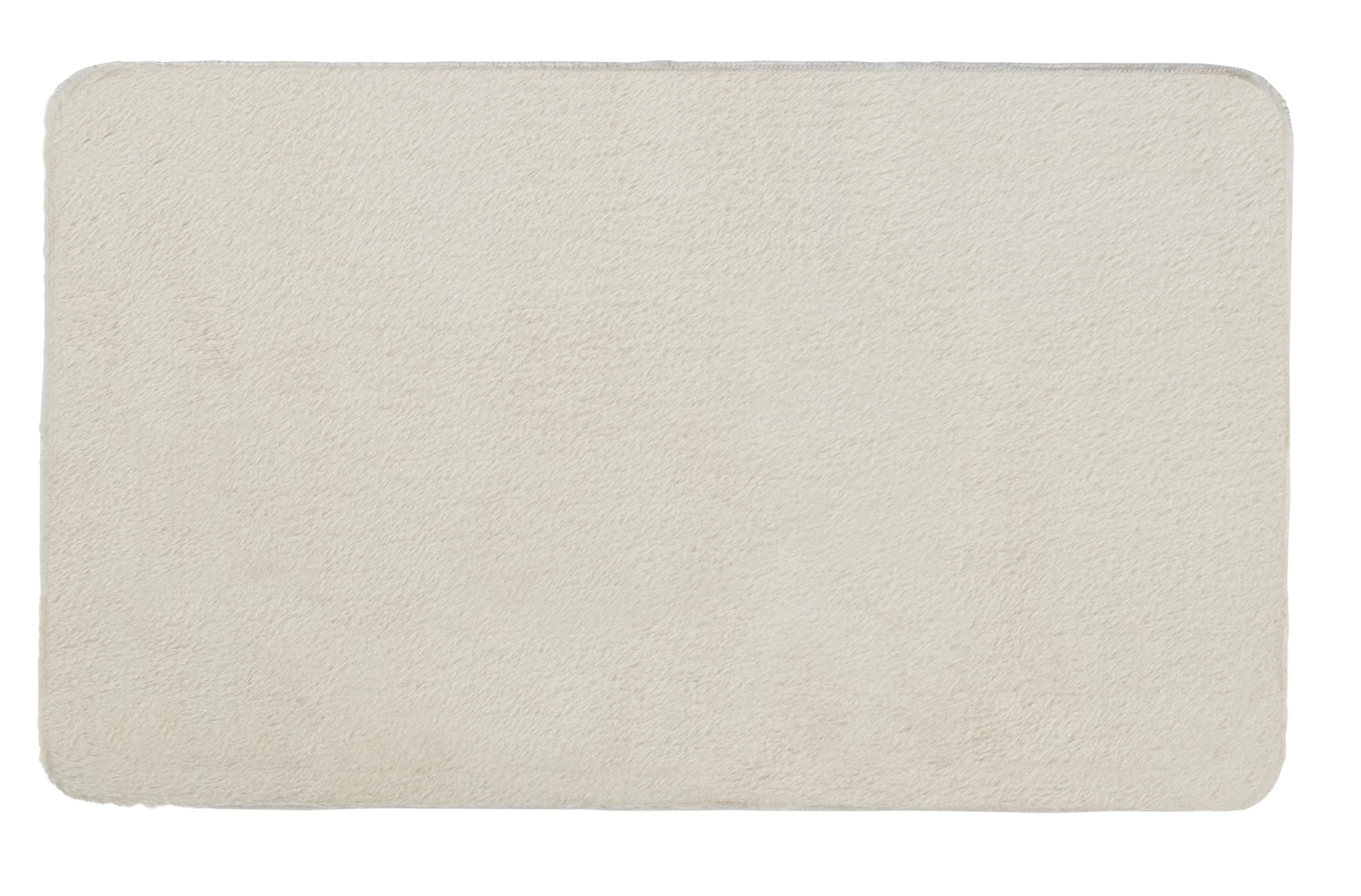 Kleine Wolke Badteppich CONY Beige 70 x 120 cm | OEKO-TEX zertifiziert, besonders weich, rutschhemmende Unterseite, für Fußbodenheizung, maschinenwaschbar, 100% Polyester