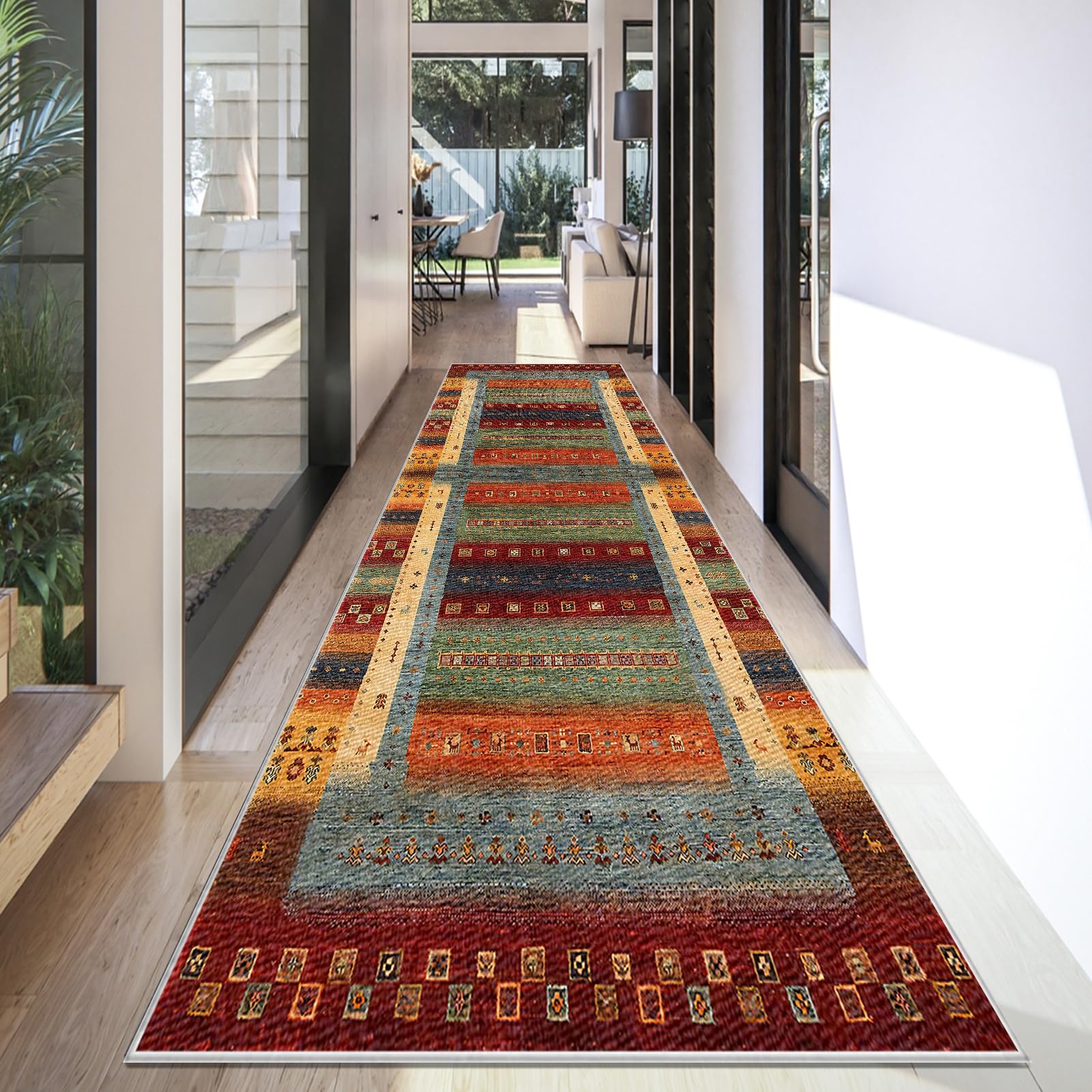 Carpet Runner for Hallway Long Washable Kitchen Rugs Runner for Entryway Non Slip Hall Runner 80 x 500 cm Area Rug Door Mats Indoor Floor Carpet Runner Rugs for Hallway Kitchen Laundry Room Bedroom