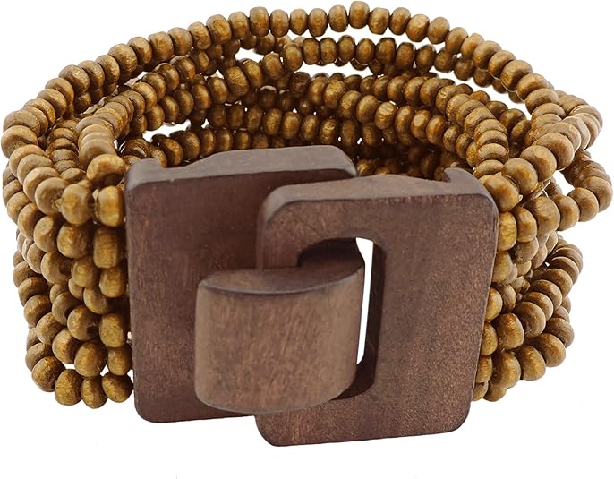 Coiris Multi Layers Seed Beads Wide Bangle Strand Bracelet for Women (BR1167)