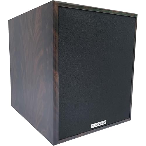 Rockville Rock Shaker 10 Dark Wood 600W 10" Powered Home Theater Subwoofer, Class-D Amp, Adjustable Crossover, for Movies and Music