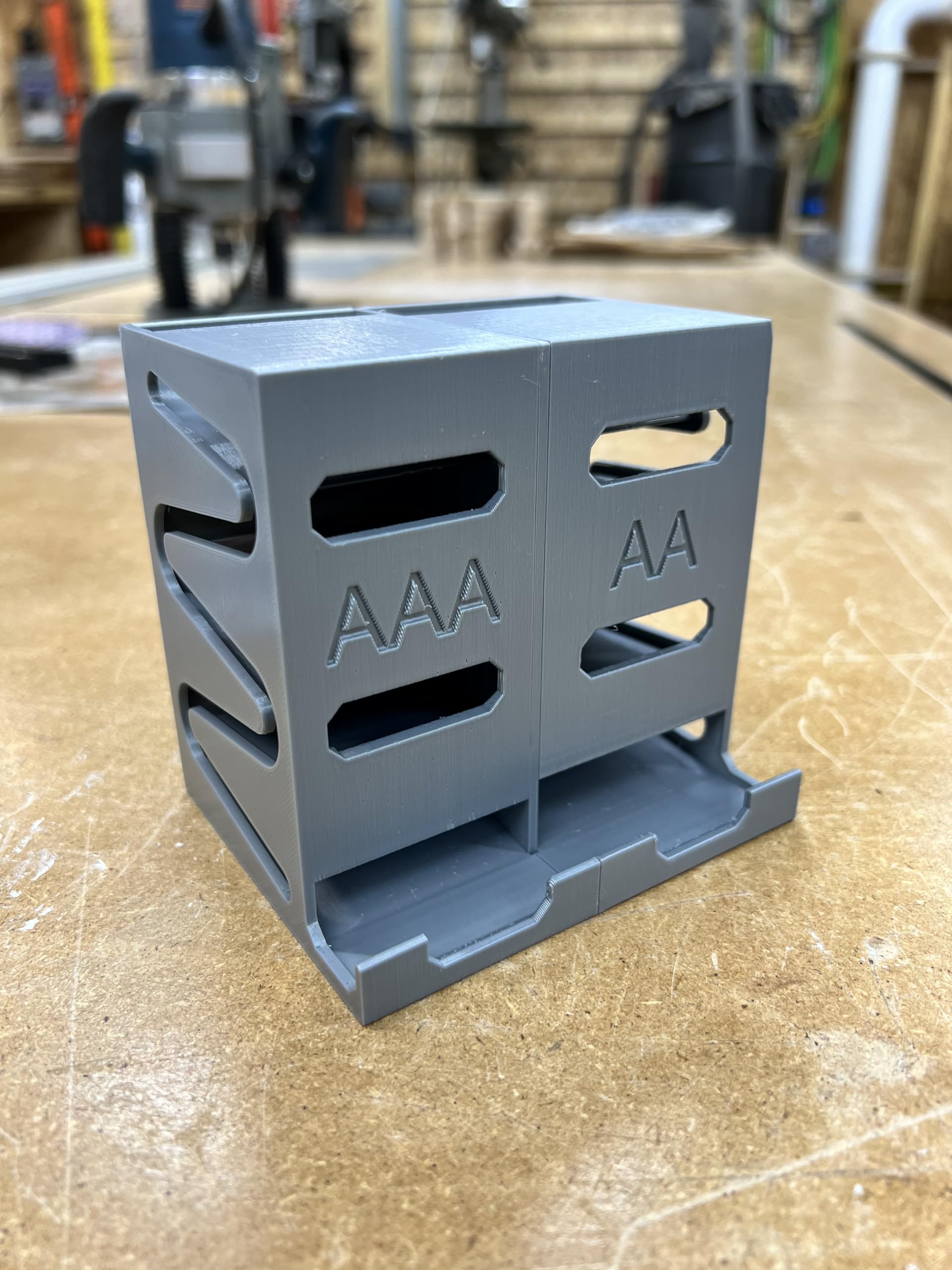 Generic Battery Holder and Dispenser for AA and AAA Batteries (Grey, Regular)