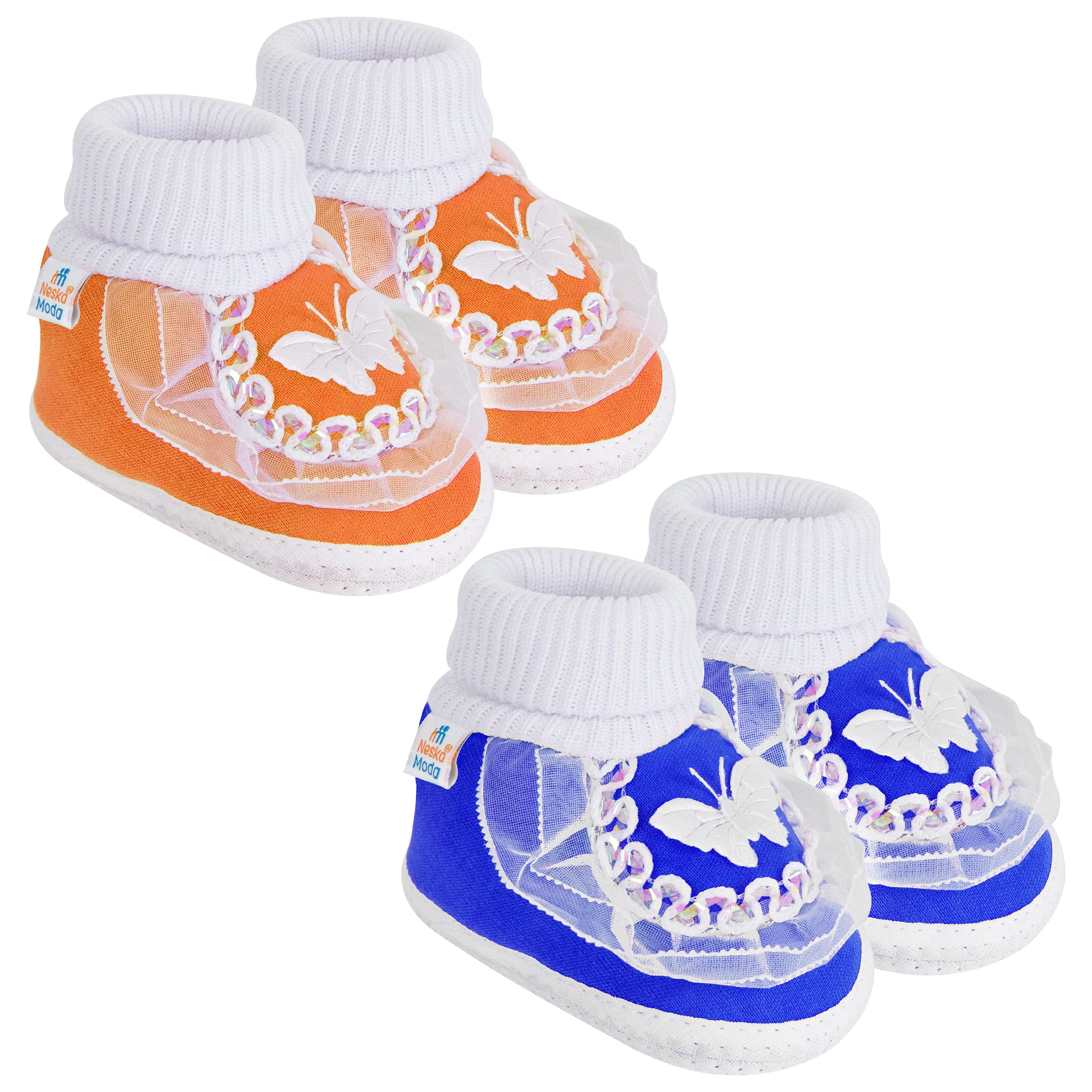 Neska Moda Baby Girls Set Of 2 Pair Booties for 0 to 6 Months (Blue,Orange) -BT385andBT386 (B08GKXMQW4) Amazon Price History, Amazon Price Tracker