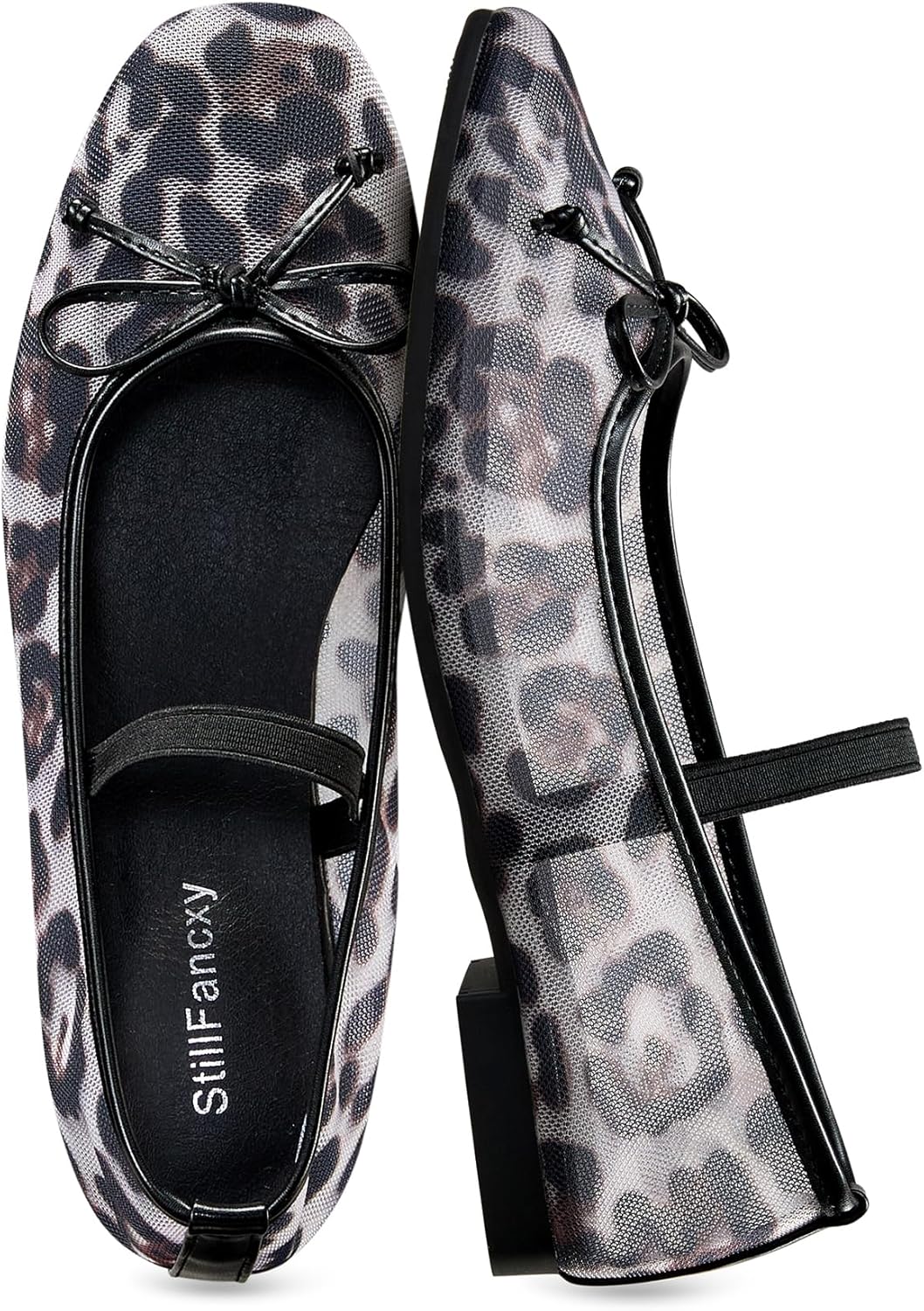 Ballet Flats with Bow Square Toe Ballerina Flats Slip on Bowknot Flat Shoes for Women Dressy Comfortable