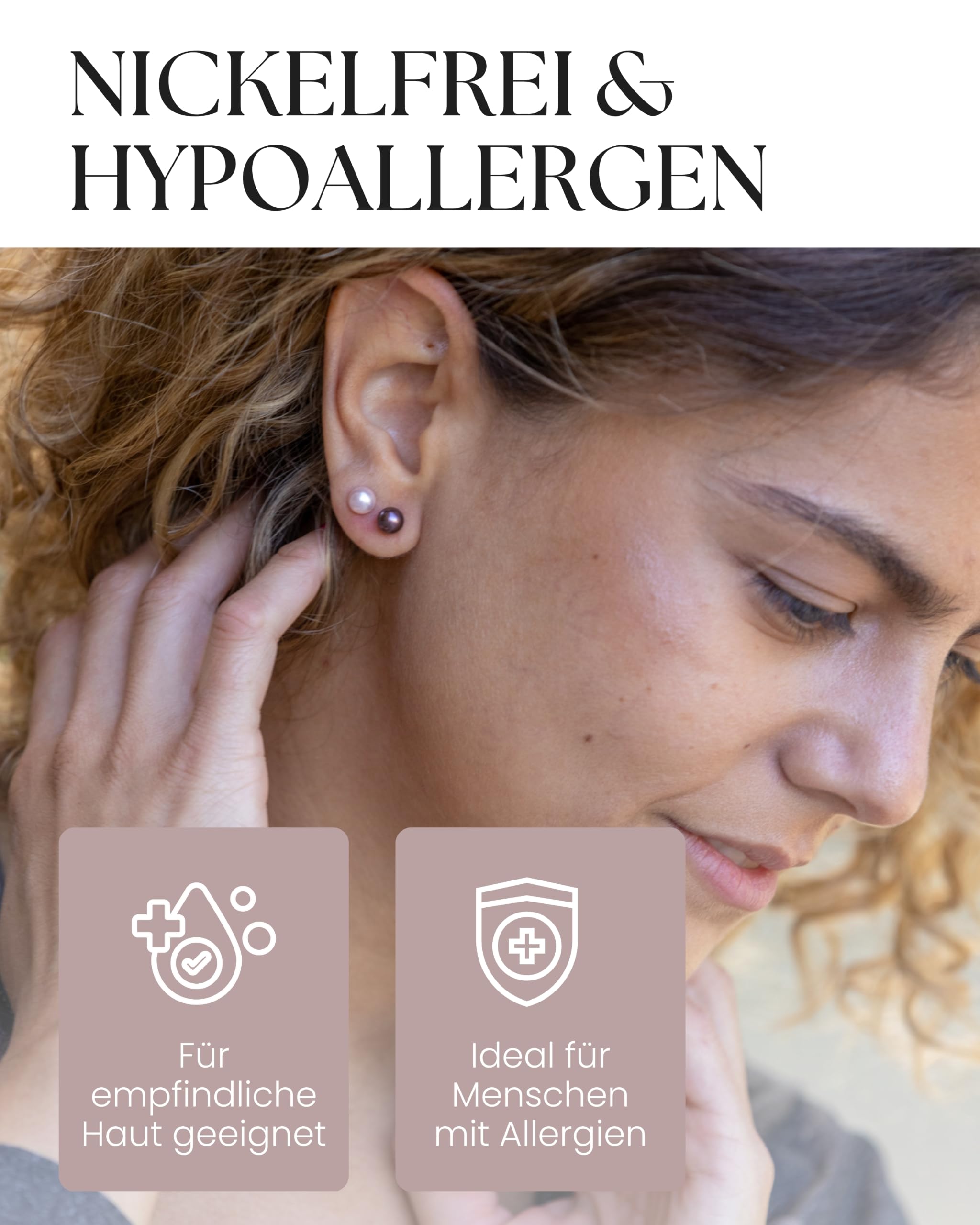 TIABELLE – Ohrstecker CRYSTAL PEARL aus Titan mit glänzenden Swarovski® Perlen – Perlenohrringe für Damen – allergenfrei & hautverträglich – Handmade in Germany