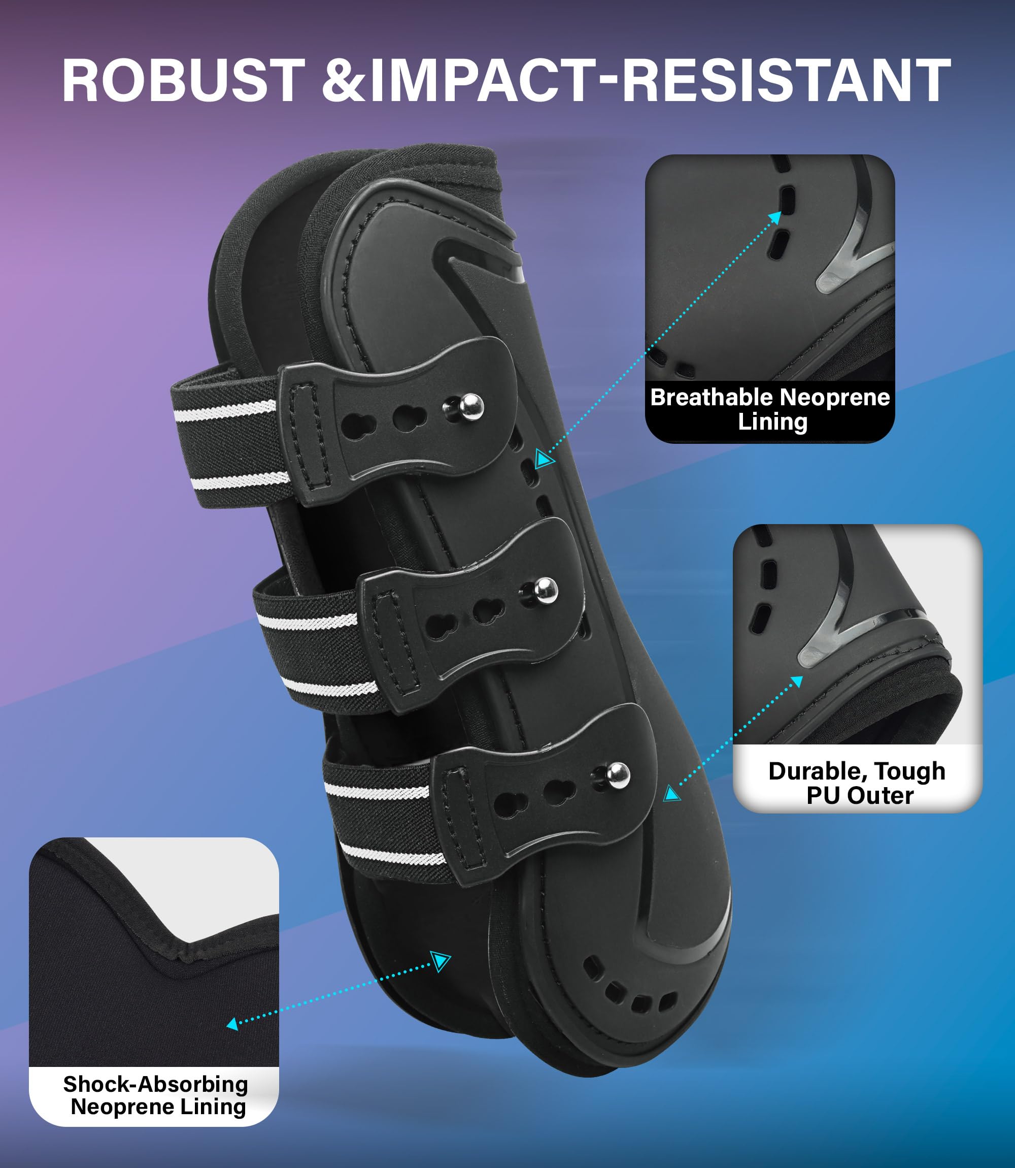 Bottes Tendon Cheval Ouvertes Avant/Botte Fetlock pour Cheval Bottes de