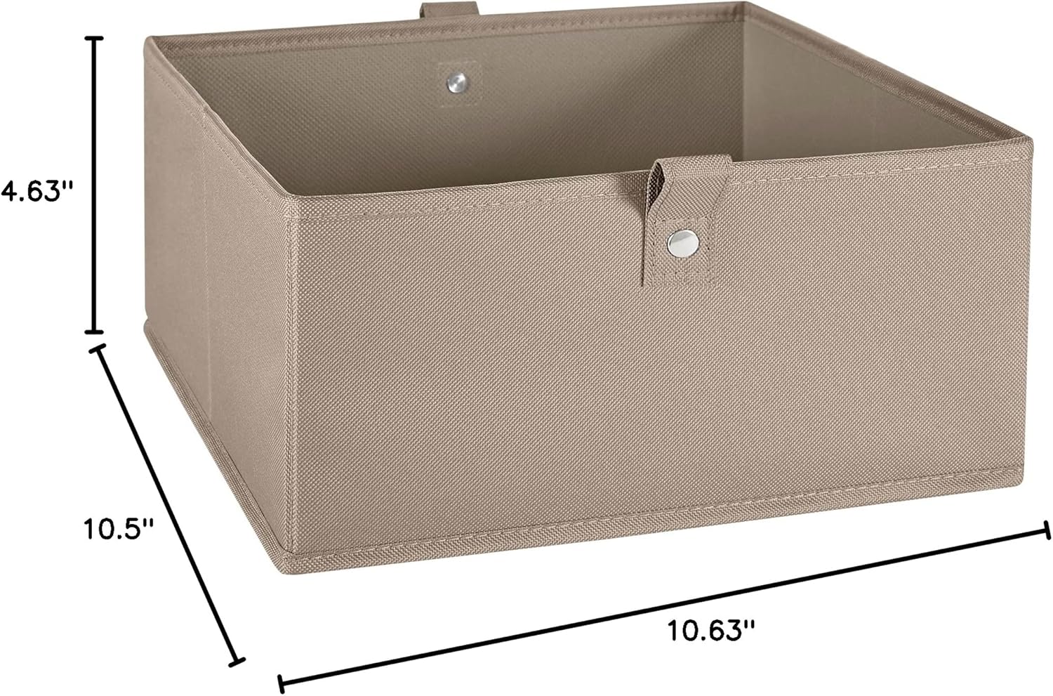 RiverRidge Kids 6pc Folding Storage Bins Set - 10.5”W x 5”H Fabric Boxes with Handles for Closet Organizer & Storage - Taupe Cube Storage Organizer for Toys, Clothes & Crafts - Fits RiverRidge Shelve