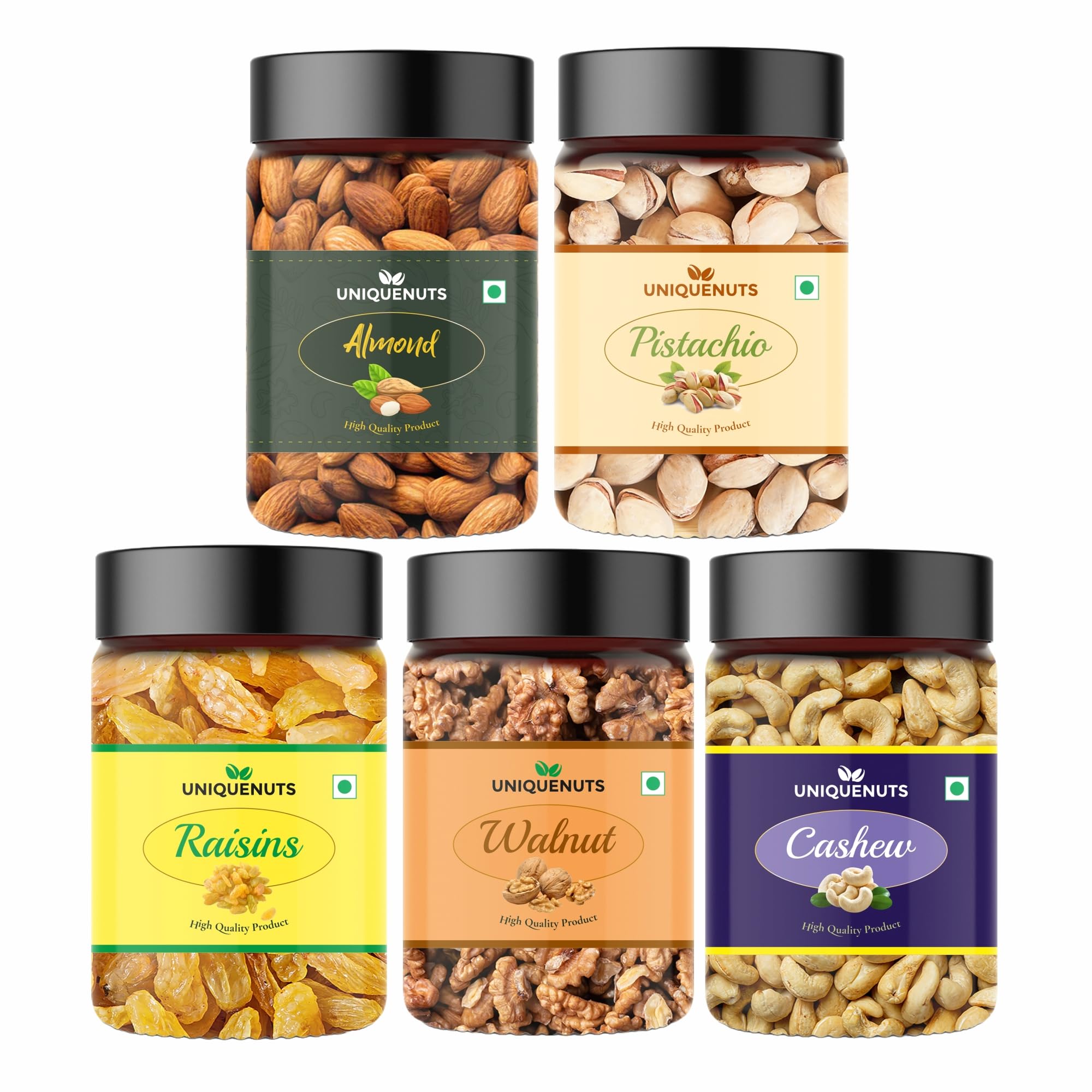 UNIQUE NUTS Dry Fruits Combo Pack of Cashew_Almond_Pistachio_ Raisins_Walnut|Kaju_Pista_Badam_Raisins_Akhrot (Pack Of 5) | Healthy Dry Fruits Snacks |… (150GMX5) 750GM (B0CY8NFQNY) Amazon Price History, Amazon Price Tracker