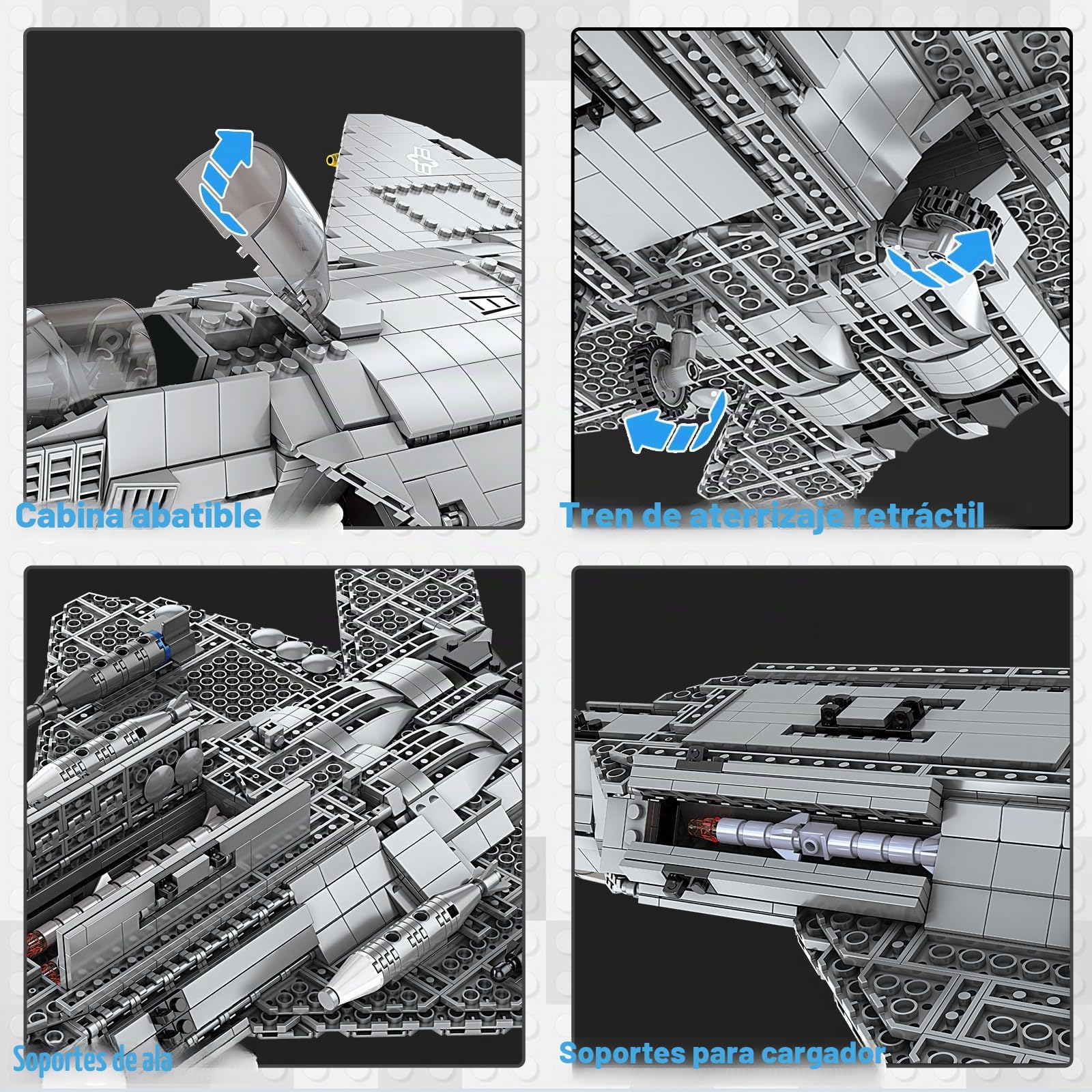 JMBricklayer F-22 Raptor Fighter Jet Juego de bloques de construcción, juegos de juguetes de aviones militares, juguetes regalos para niños, adultos y fanáticos militares 60003