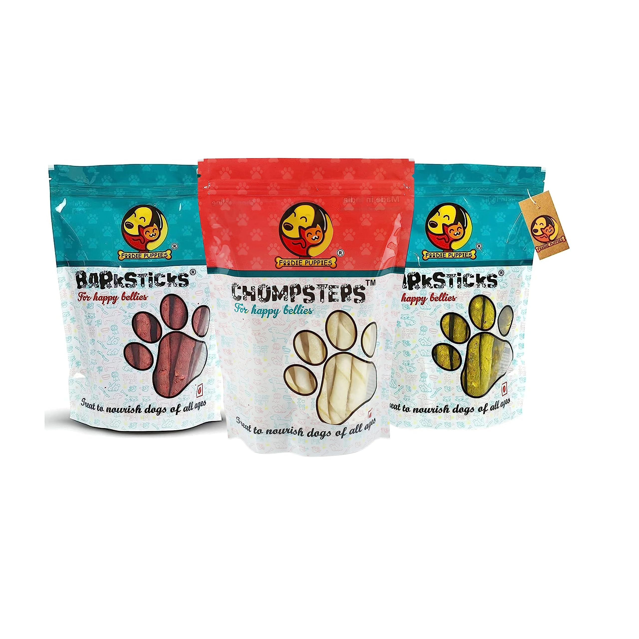 Foodie Puppies Treat Combo for Puppies and Dogs -chompster Chicken Sticks, Mutton Stick and White Twisted Stick - 250gm Each | Improves Dental Health, Freshen Breath (B09LS9M75F) Amazon Price History, Amazon Price Tracker