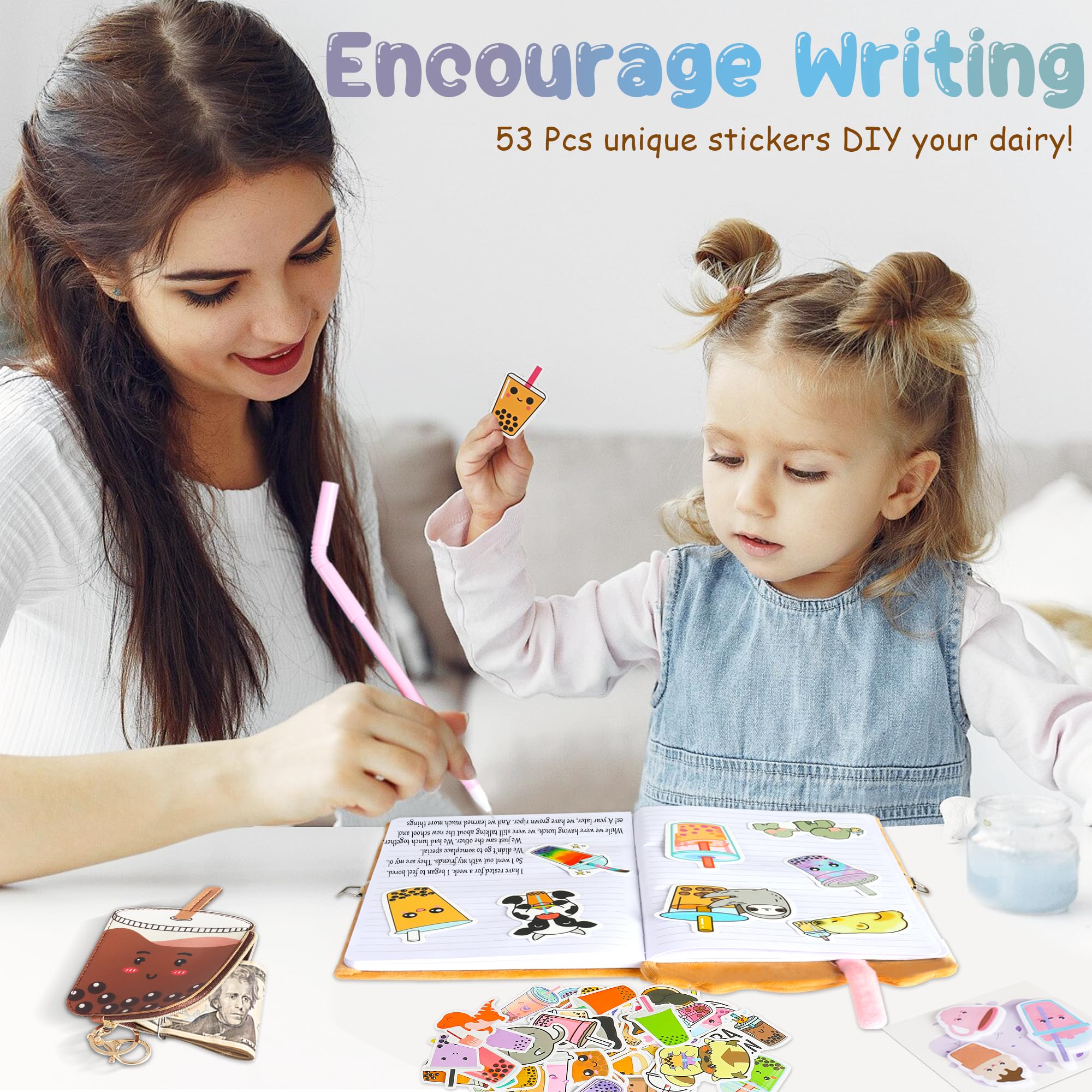 PrinBarBee Diario segreto a forma di cuore per ragazze, con lucchetto e chiavi, diario segreto in peluche, pagine a righe, con design con paillettes, set regalo di compleanno per bambini dai 6