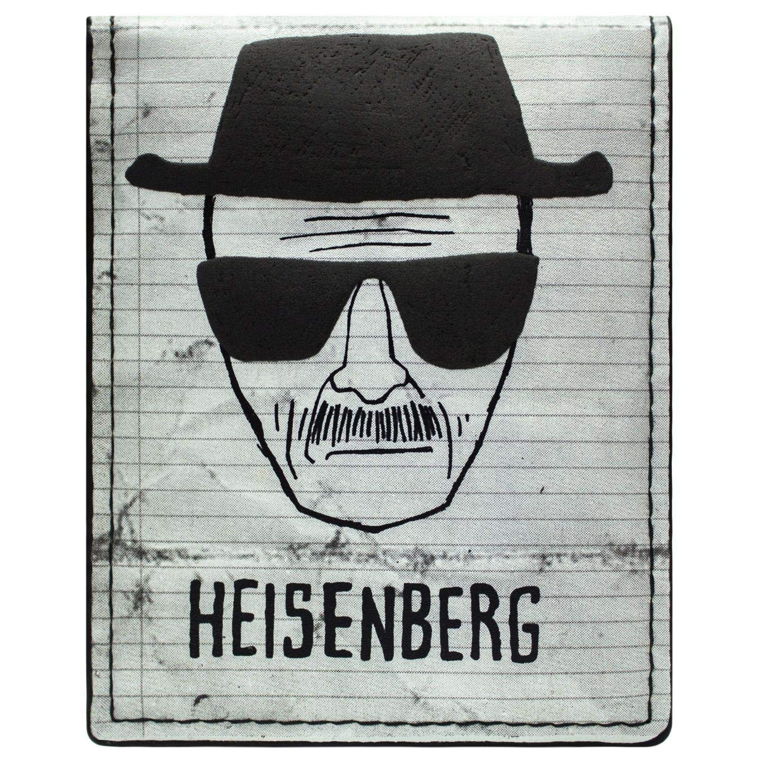 AMC Breaking Bad Walter White Heisenberg Sketch Wallet Bi-Fold ID & Card Holder, White