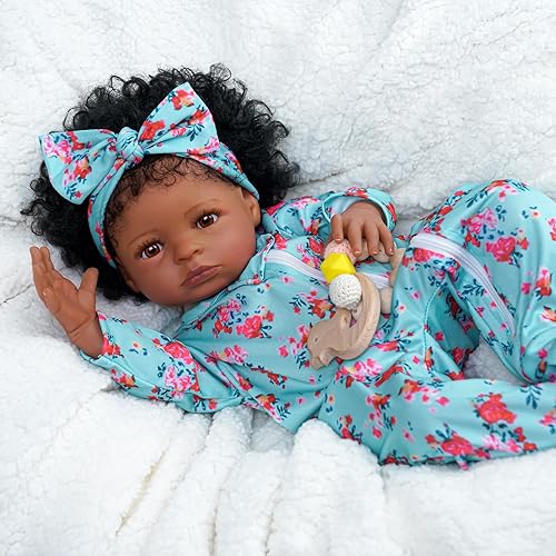Miniatura 3 de BABESIDE Muñecas Reborn Baby Girl, cuerpo suave de 20 pulgadas, muñecas de bebé recién nacidas, muñecas afroamericanas de la vida real con caja de