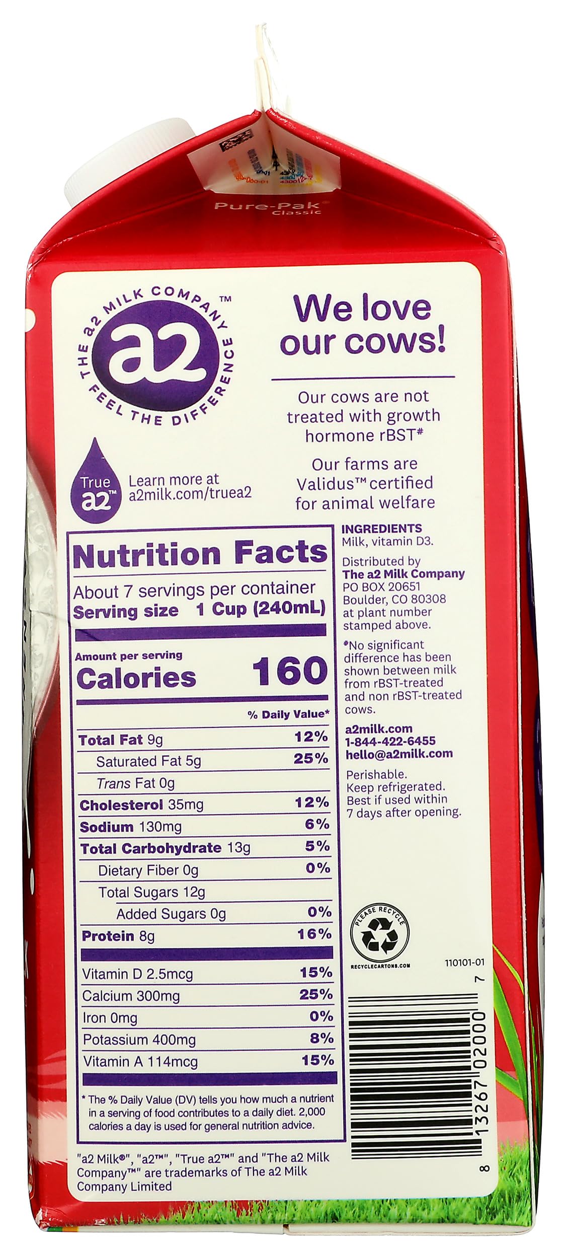 A2 MILK Whole Milk, 59 FZ