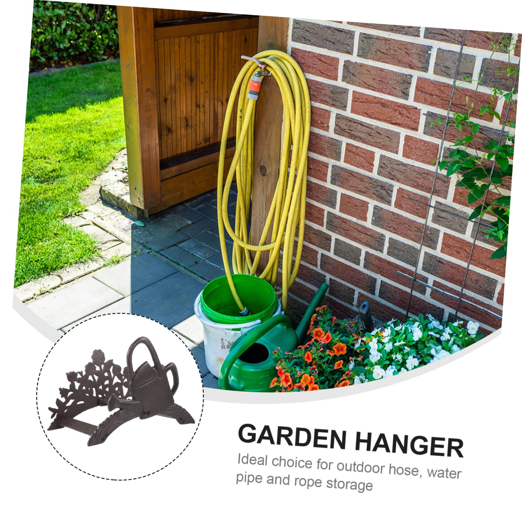 Gancho de Pared de Hierro Fundido para Manguera de Agua de Jardín