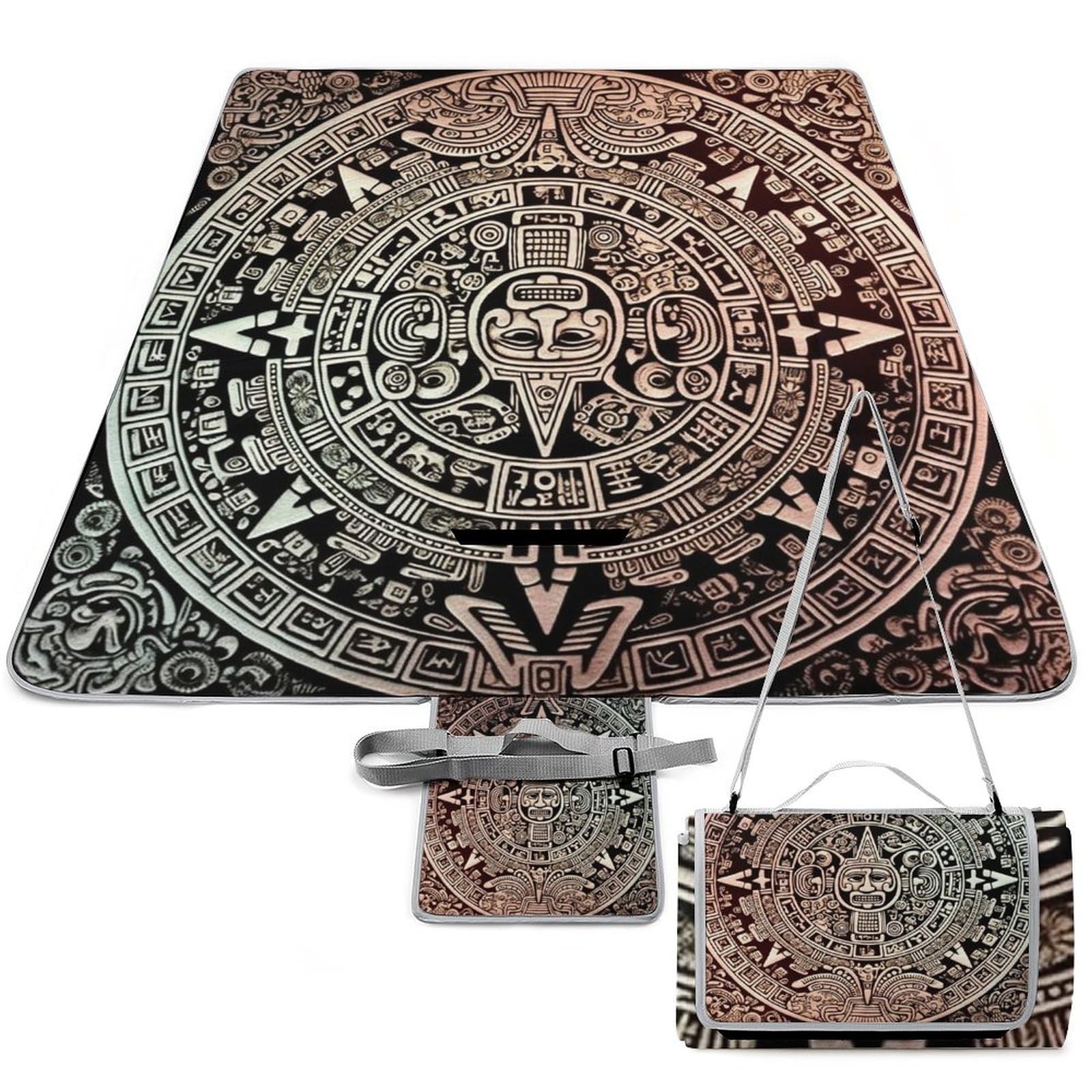 Tapis de pique-nique imperméable contre l'humidité : couverture de plage calendrier maya