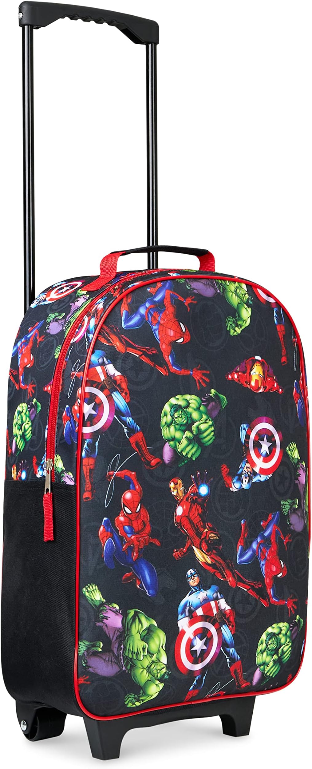 Marvel Kids Suitcase - Foldable Trolley Bag 47 x 30cm, 2 Wheels Extendable Handle - Boys Gifts (Multicolor Avengers)