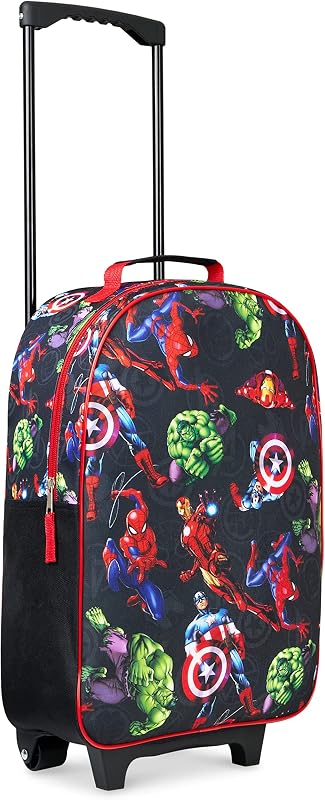 Avengers Spiderman Kids Suitcase Foldable Carry On Luggage with Wheels Lightweight Travel Trolley Bag for Vacations Trips Gifts for Boys (Multicolor Avengers)