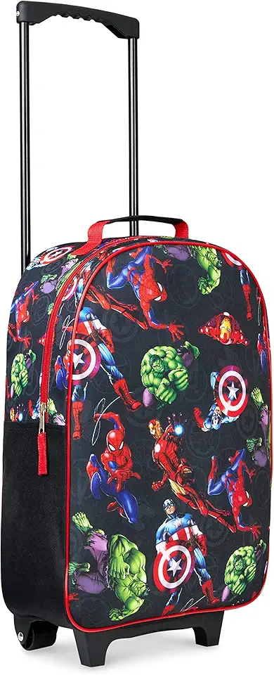 Mala de mão dobrável para meninos, bolsa de viagem com rodas dos Vingadores, bolsa de viagem com rodas, bolsa com rodinhas com alça do Homem-Aranha, mala para meninos