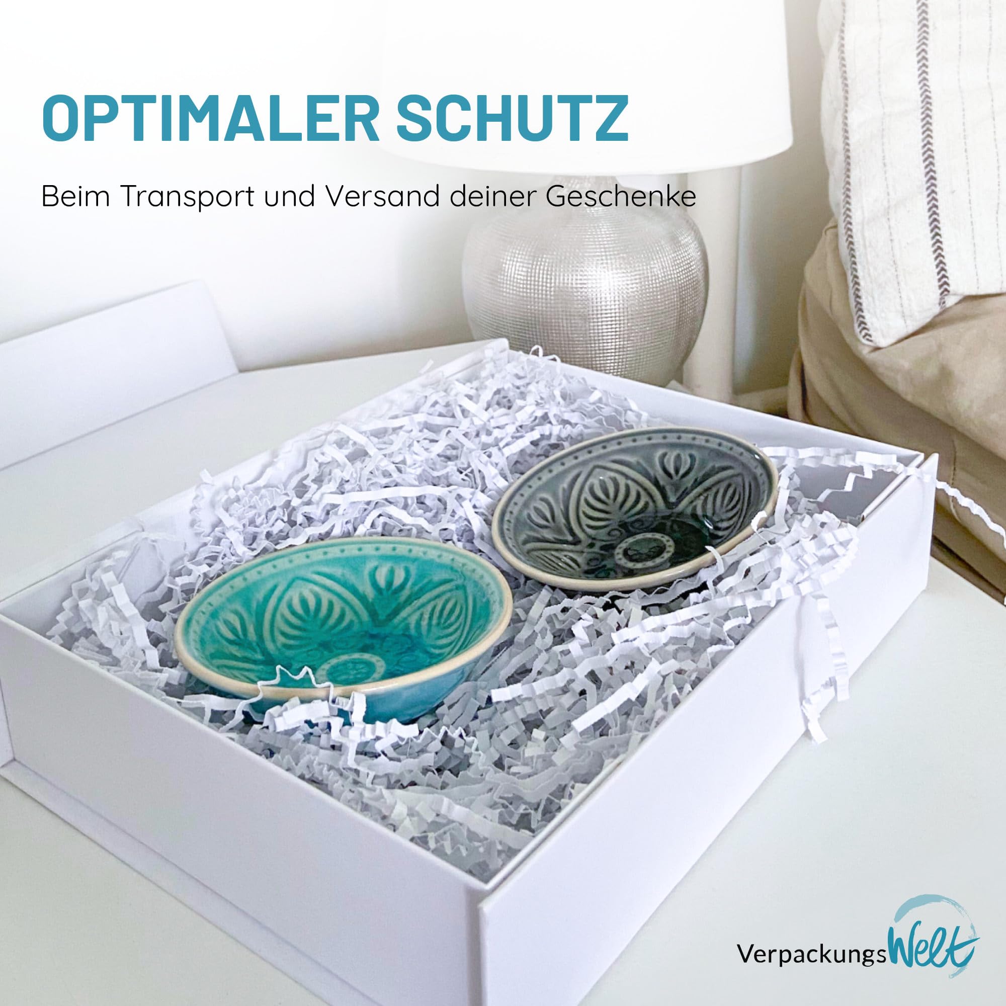 Verpackungswelt Materiale di riempimento 1 kg | Carta triturata per scatole regalo e pacchetti | Made in Germany | Decorazione e protezione | Imballaggio e accessori per regali | Nero