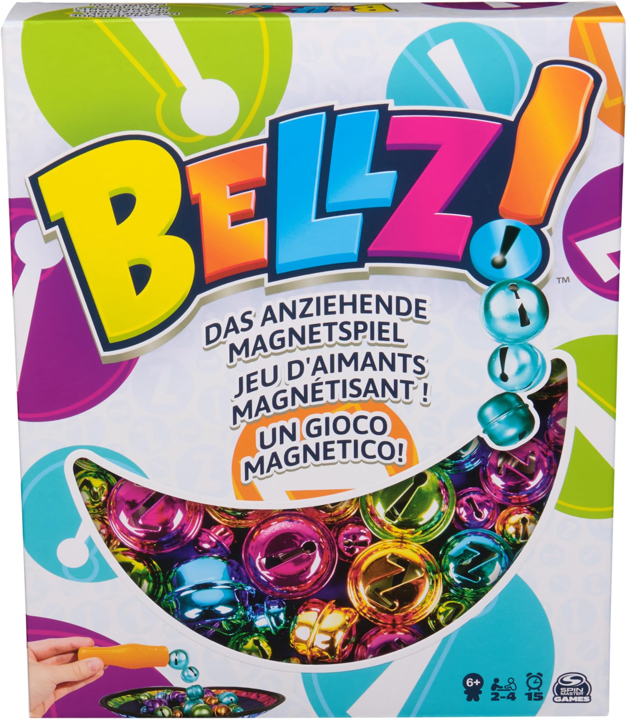 Bellz., The Quick to Pick-up Family Magnet Game with Magnetic Wand and Colourful Bells, Giftable Pouch Included for On-the-Go Fun, for Kids Aged 6 +