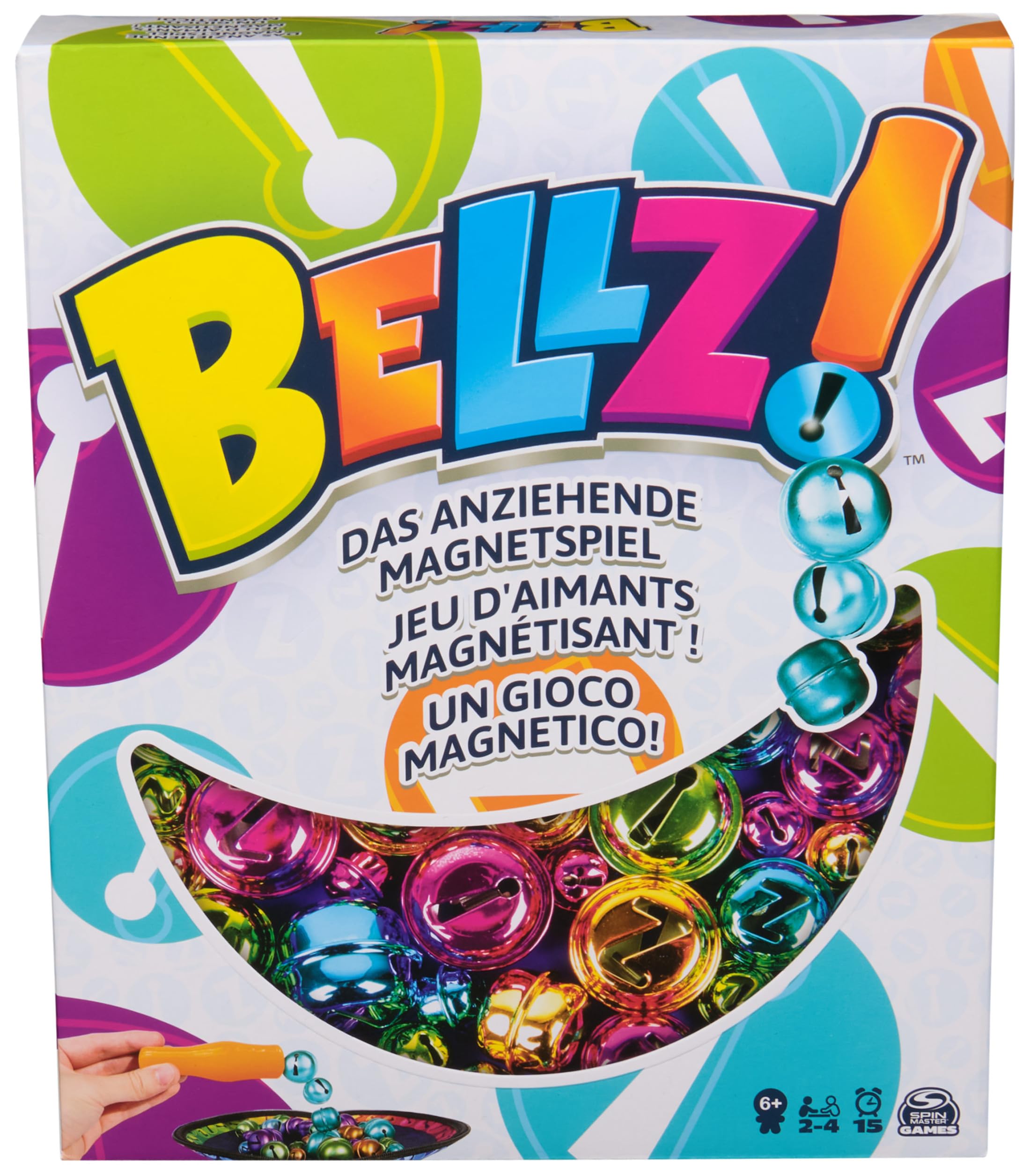 Bellz., The Quick to Pick-up Family Magnet Game with Magnetic Wand and Colourful Bells, Giftable Pouch Included for On-the-Go Fun, for Kids Aged 6 +