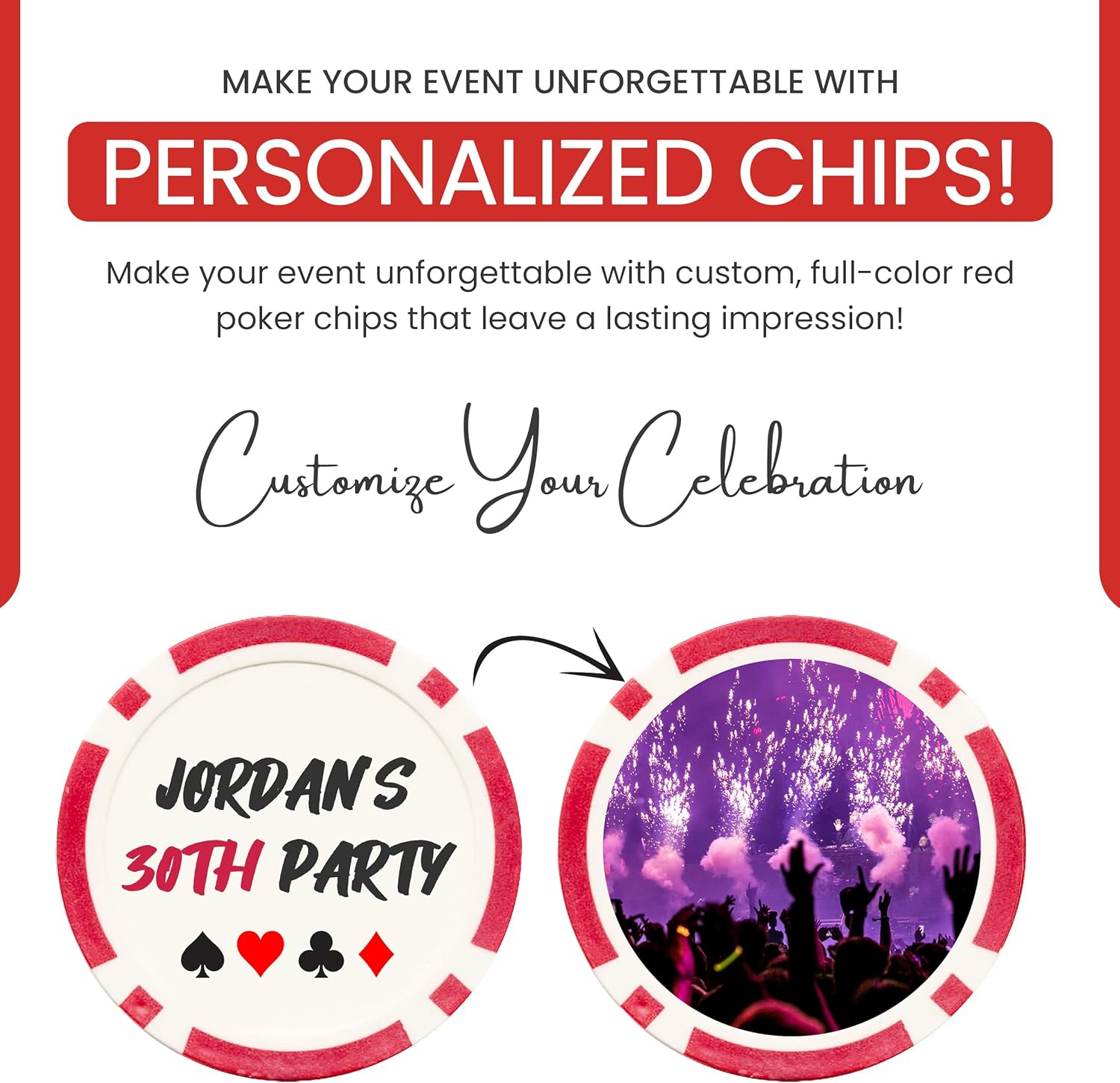 IT'S A SKIN 25 Pieces Custom Poker Chips Set - 11.5g Clay Poker Chips for Cardboard Activities, Late Night Games, Texas Holdem, Monte Carlo, Casino Chips, Card Club - Composite Board Games