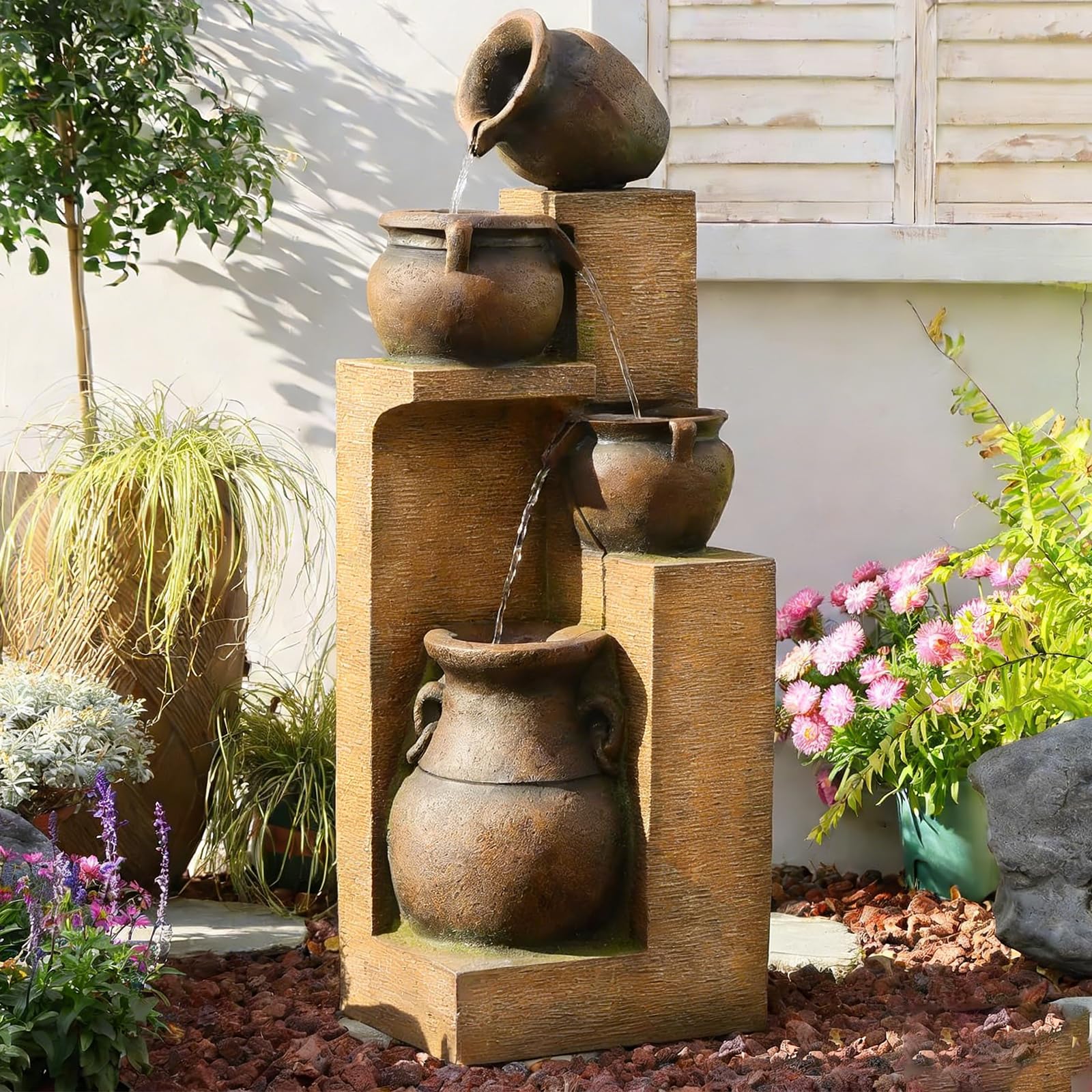 Bumilgar 53 4-Tier Cascading Bowls Gold Fountain