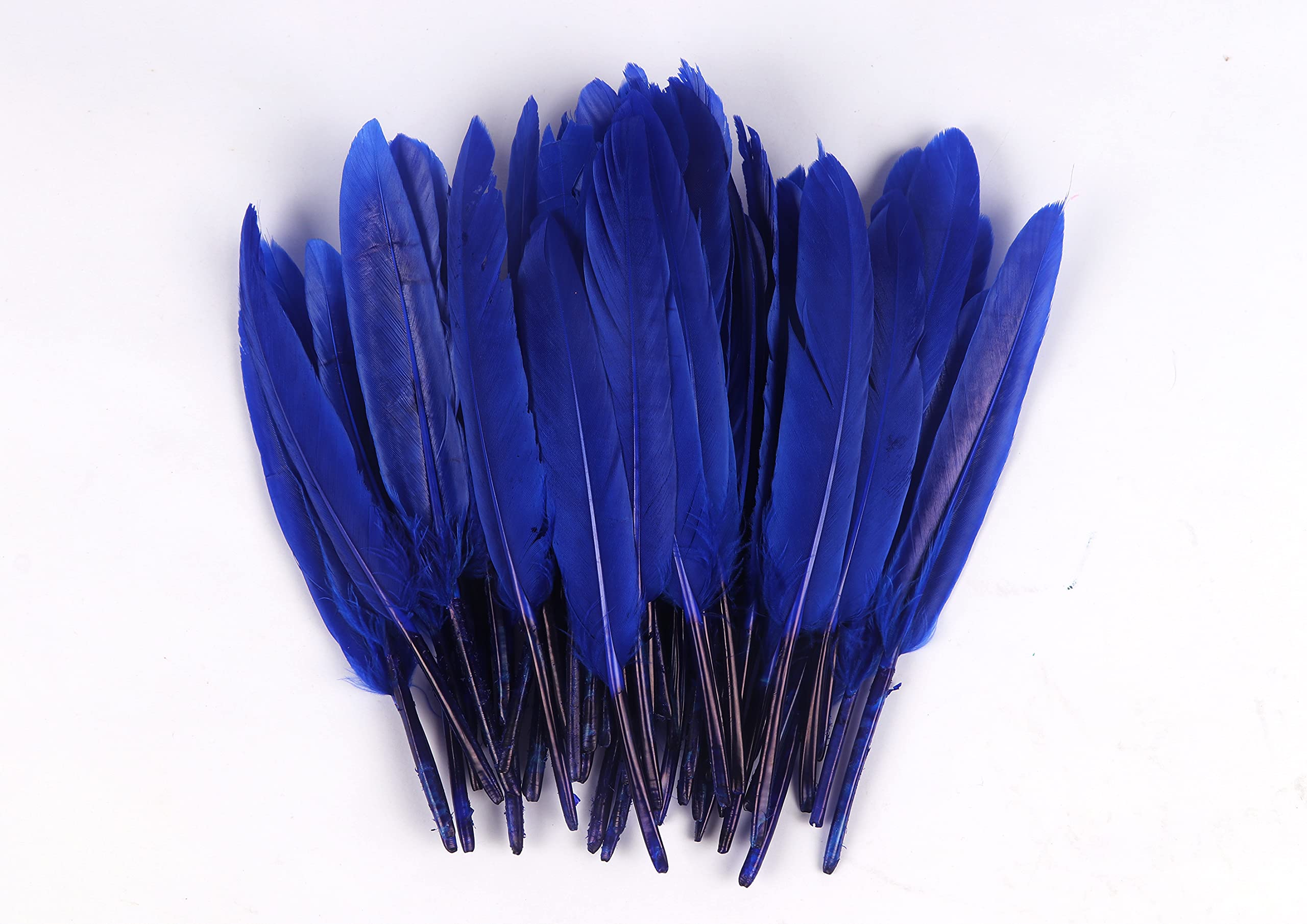 YYCRAFT 180pcs Goose Feathers for DIY Crafts, Jewelry Making, Wedding, Home or Party Decorations,Royal(4-6 Inches)