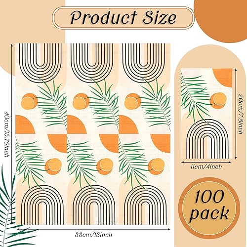 Miniatura 4 de Paquete de 100 servilletas florales desechables de papel de 2 capas decorativas para cena, servilletas de cóctel de flores para baño, inodoro,