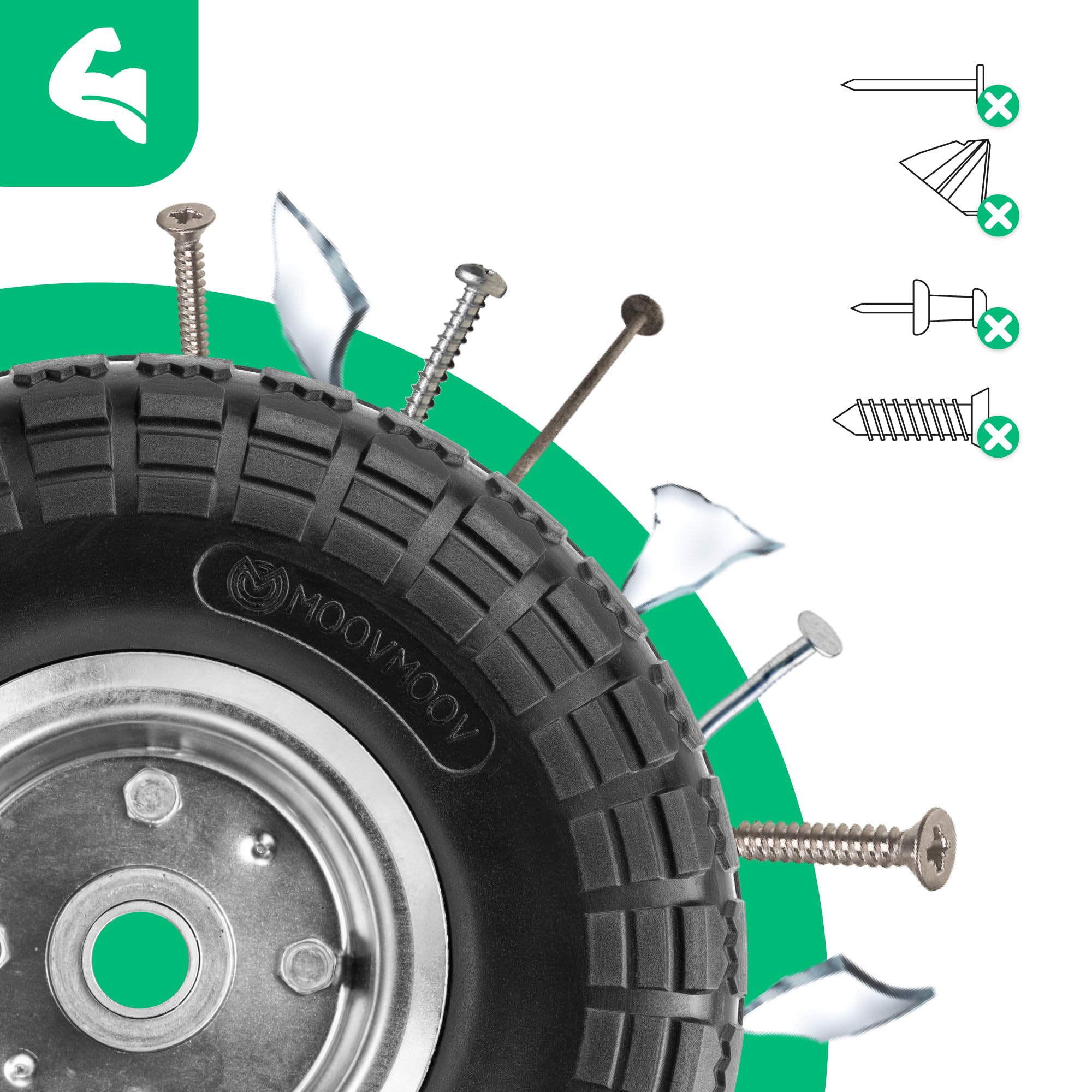 Ruota Antiforatura PER CARRELLI In Nucleo In LAMIERA | FFP1804-17 - Foto 11